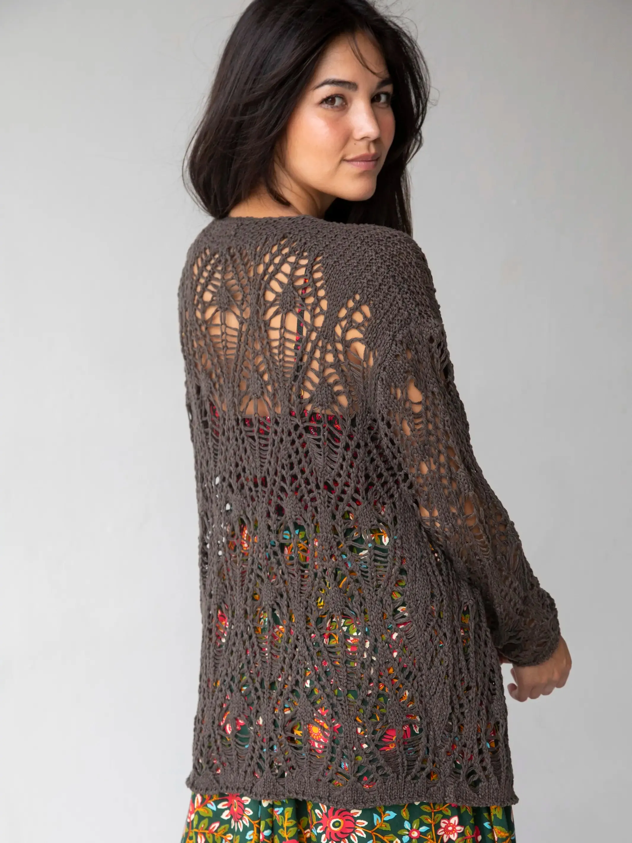 Abigail Crochet Cardigan - Charcoal sold by NATURAL LIFE product image thumbnail 3