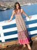 Journey Boho Cotton Maxi Dress - Pink Floral Border sold by NATURAL LIFE