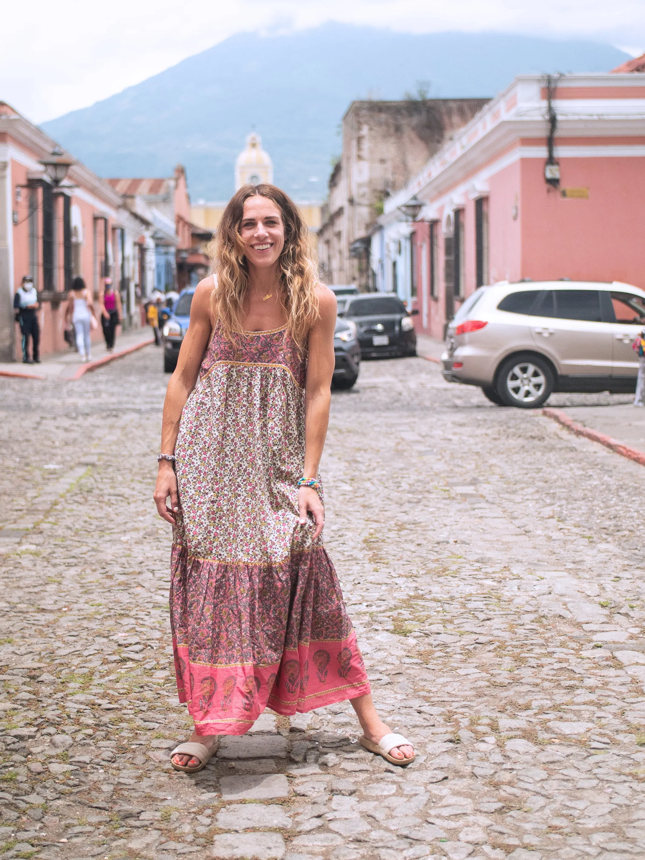 Journey Boho Maxi Dress - Pink Floral Border sold by NATURAL LIFE product image thumbnail 4