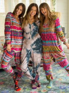 Fleece Onesie Pajamas - Navy Pink Tie-Dye sold by NATURAL LIFE