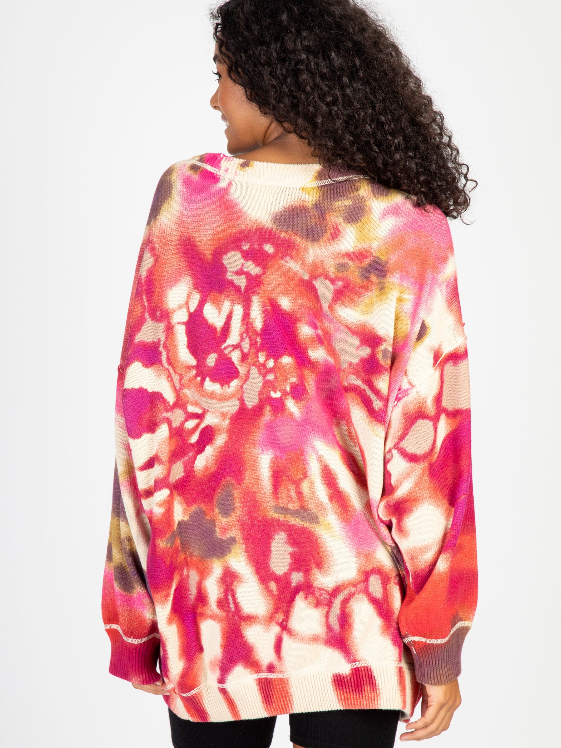 Taylor Oversized Sweater - Magenta Tie-Dye sold by NATURAL LIFE product image thumbnail 5