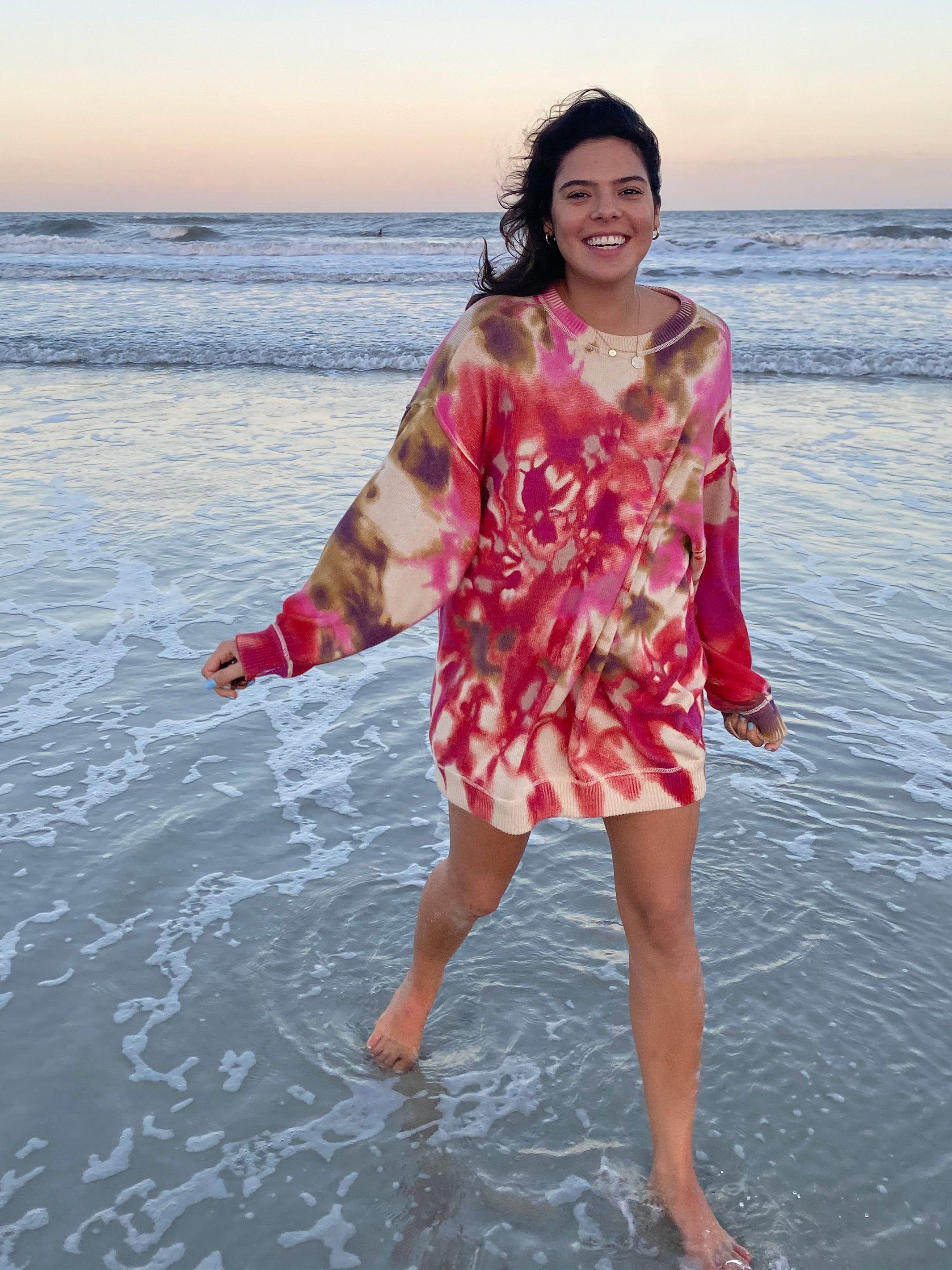 Taylor Oversized Sweater - Magenta Tie-Dye sold by NATURAL LIFE product image thumbnail 2