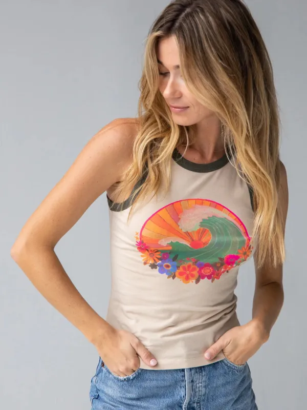 Ringer Tank Top - Waves sold by NATURAL LIFE