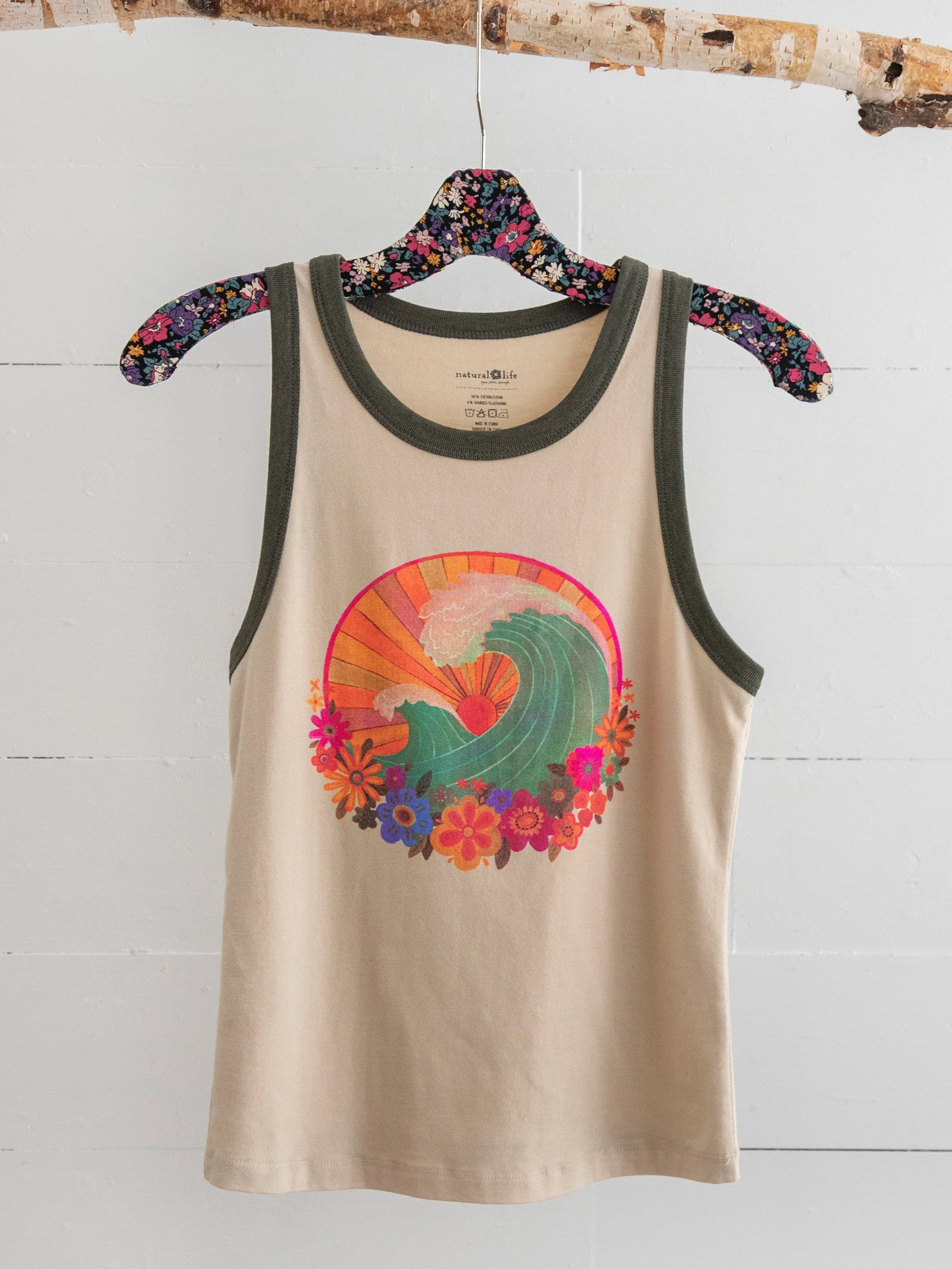 Ringer Tank Top - Waves sold by NATURAL LIFE product image thumbnail 3