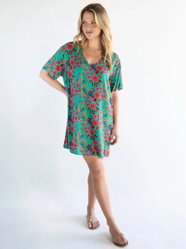 Claire Mini Dress - Green Multi Floral sold by NATURAL LIFE