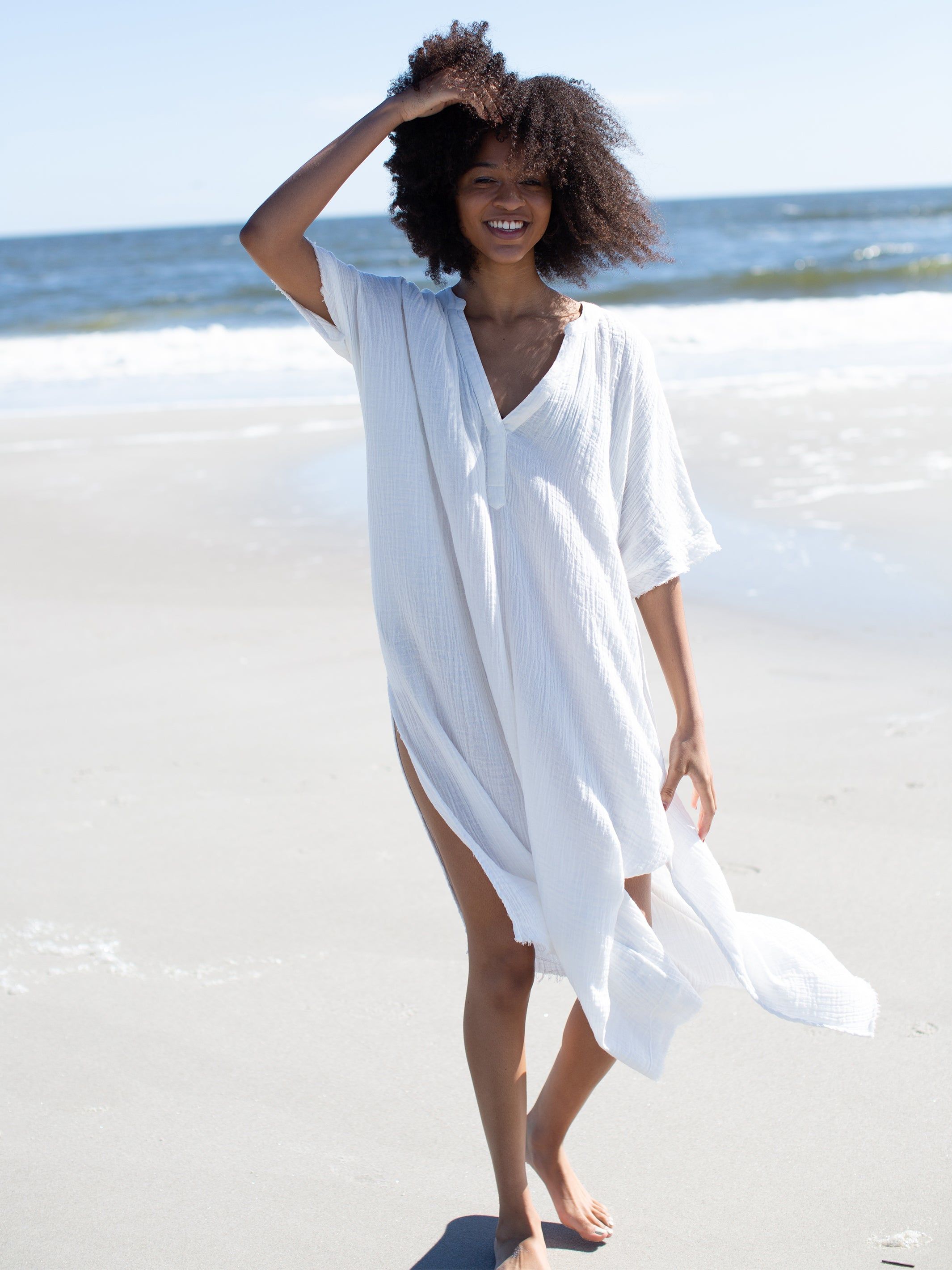 Marrakesh Kaftan - White sold by NATURAL LIFE product image thumbnail 3