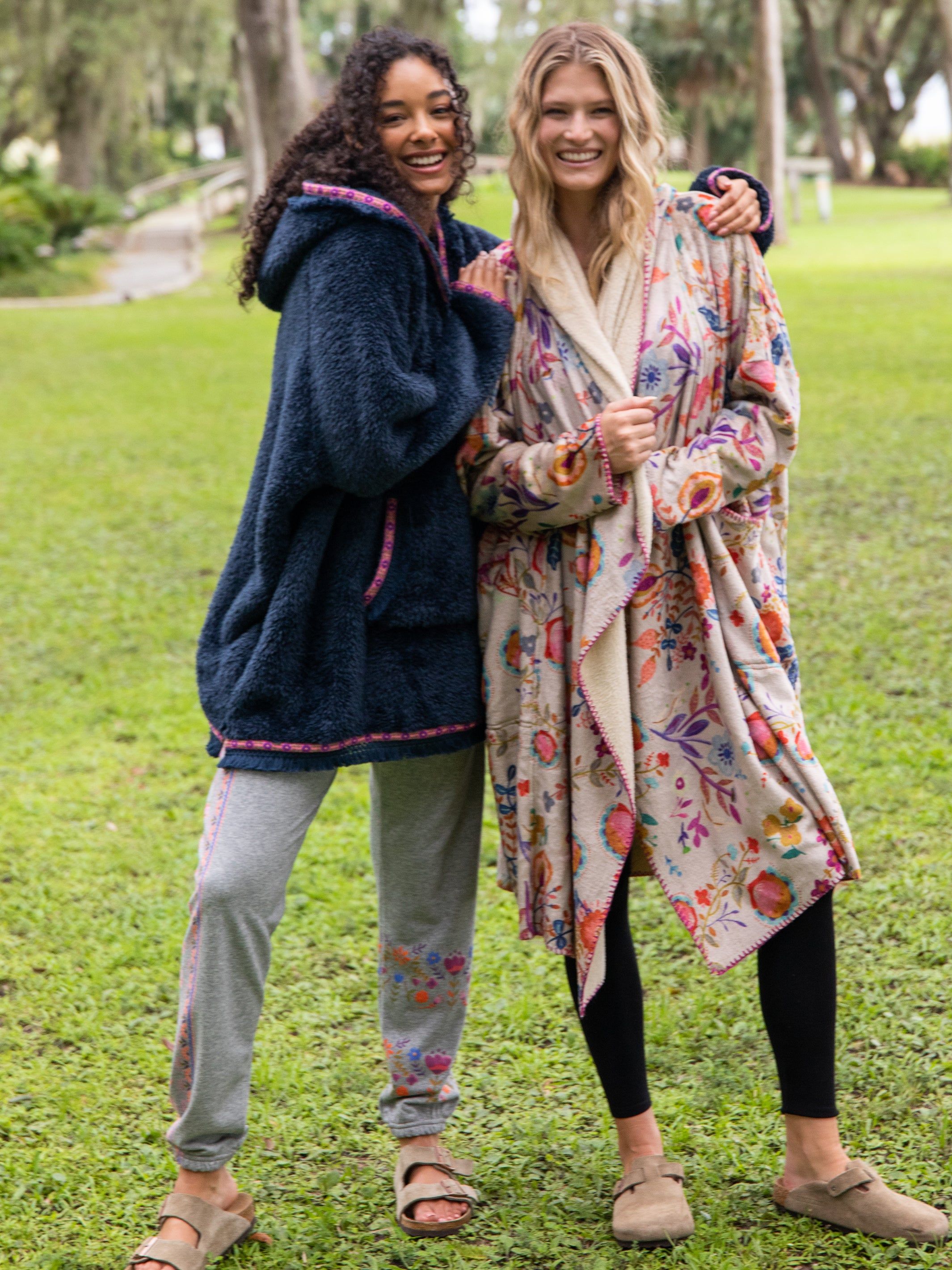 Long Blanket Kimono - Tan Floral sold by NATURAL LIFE product image thumbnail 5