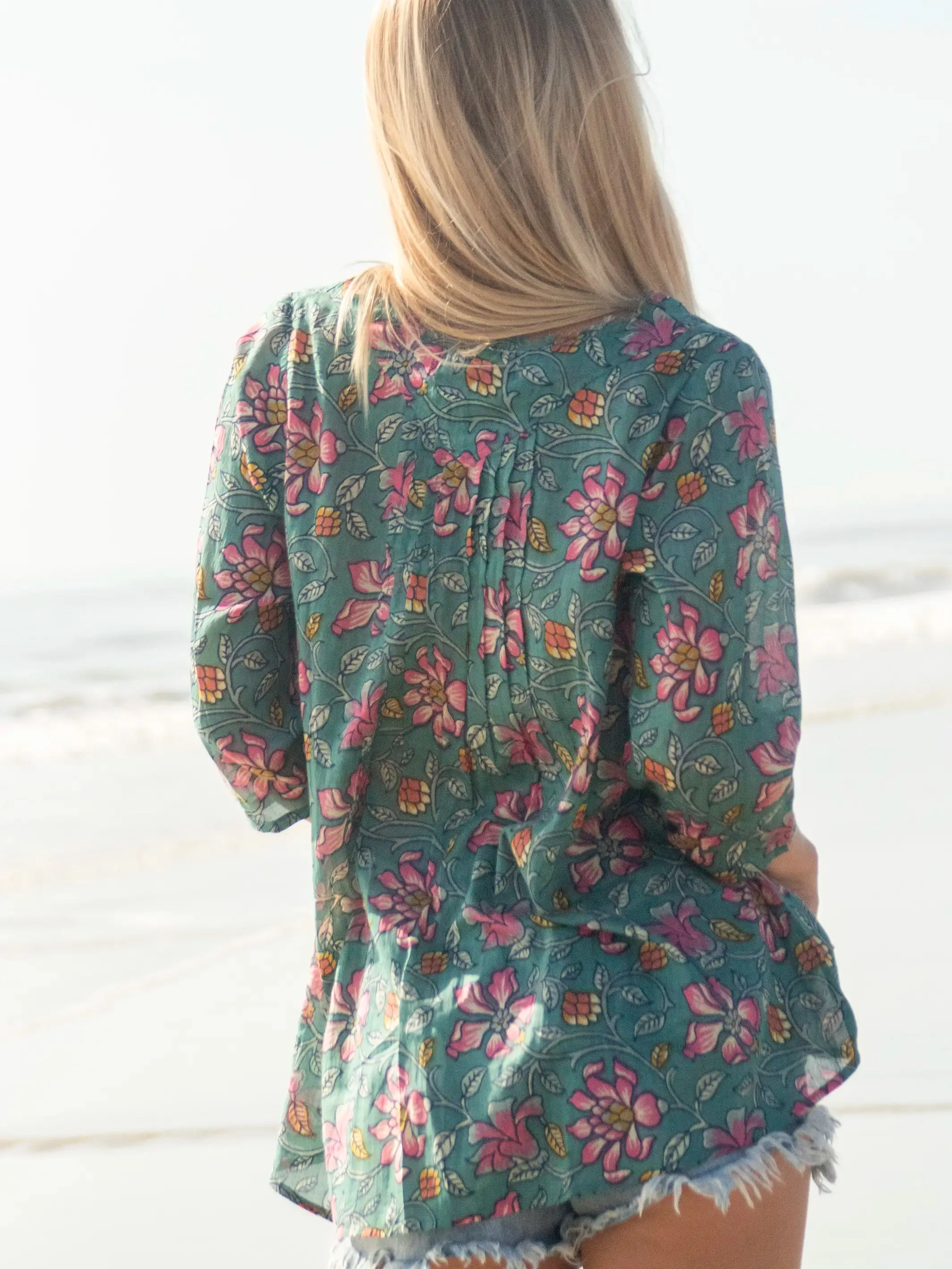 Tunic-In-A-Bag - Light Blue Pink Lilies sold by NATURAL LIFE product image thumbnail 3