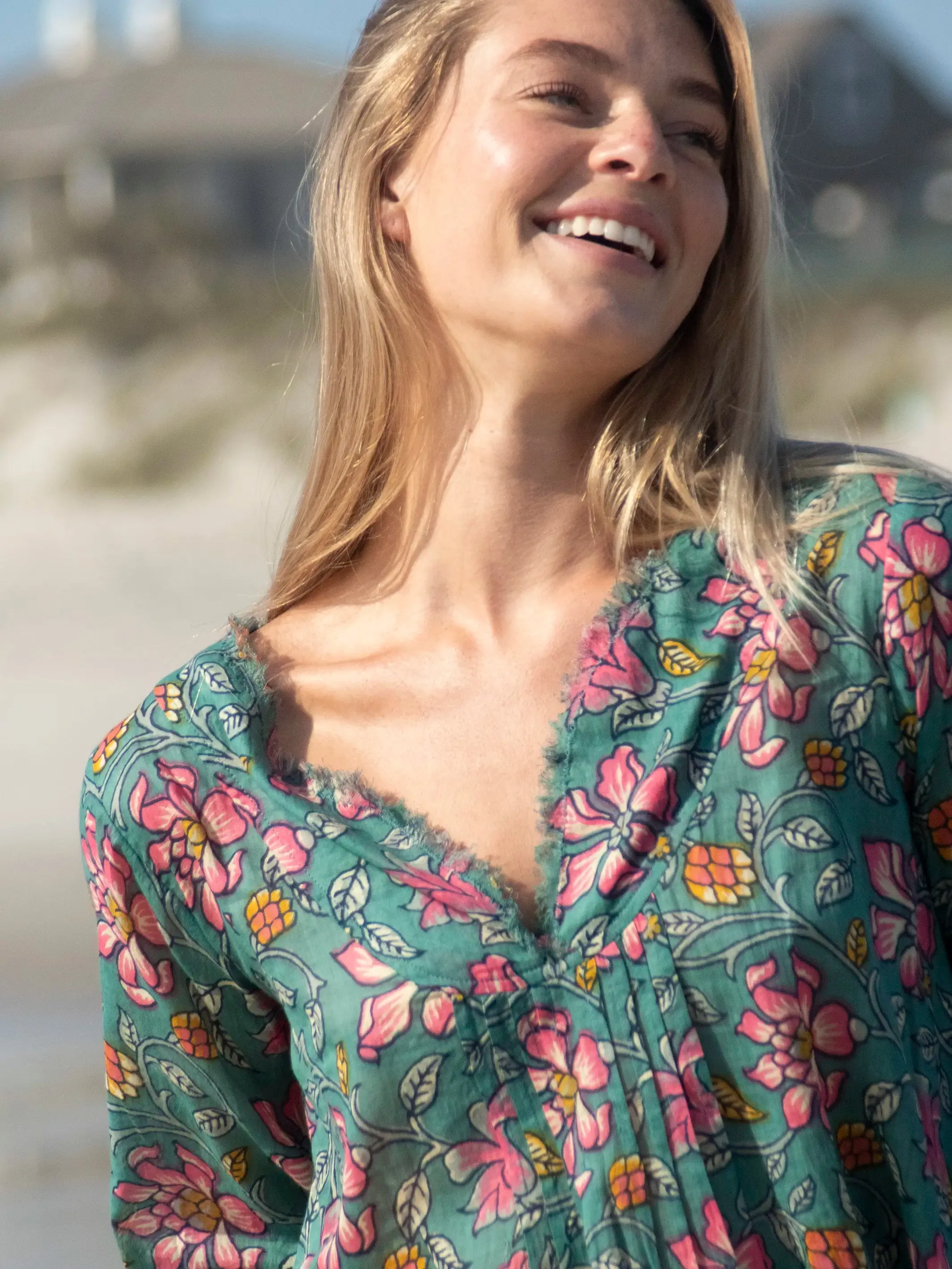 Tunic-In-A-Bag - Light Blue Pink Lilies sold by NATURAL LIFE product image thumbnail 2