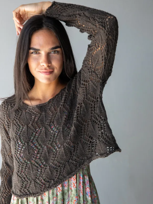 Blythe Cropped Summer Sweater - Charcoal sold by NATURAL LIFE