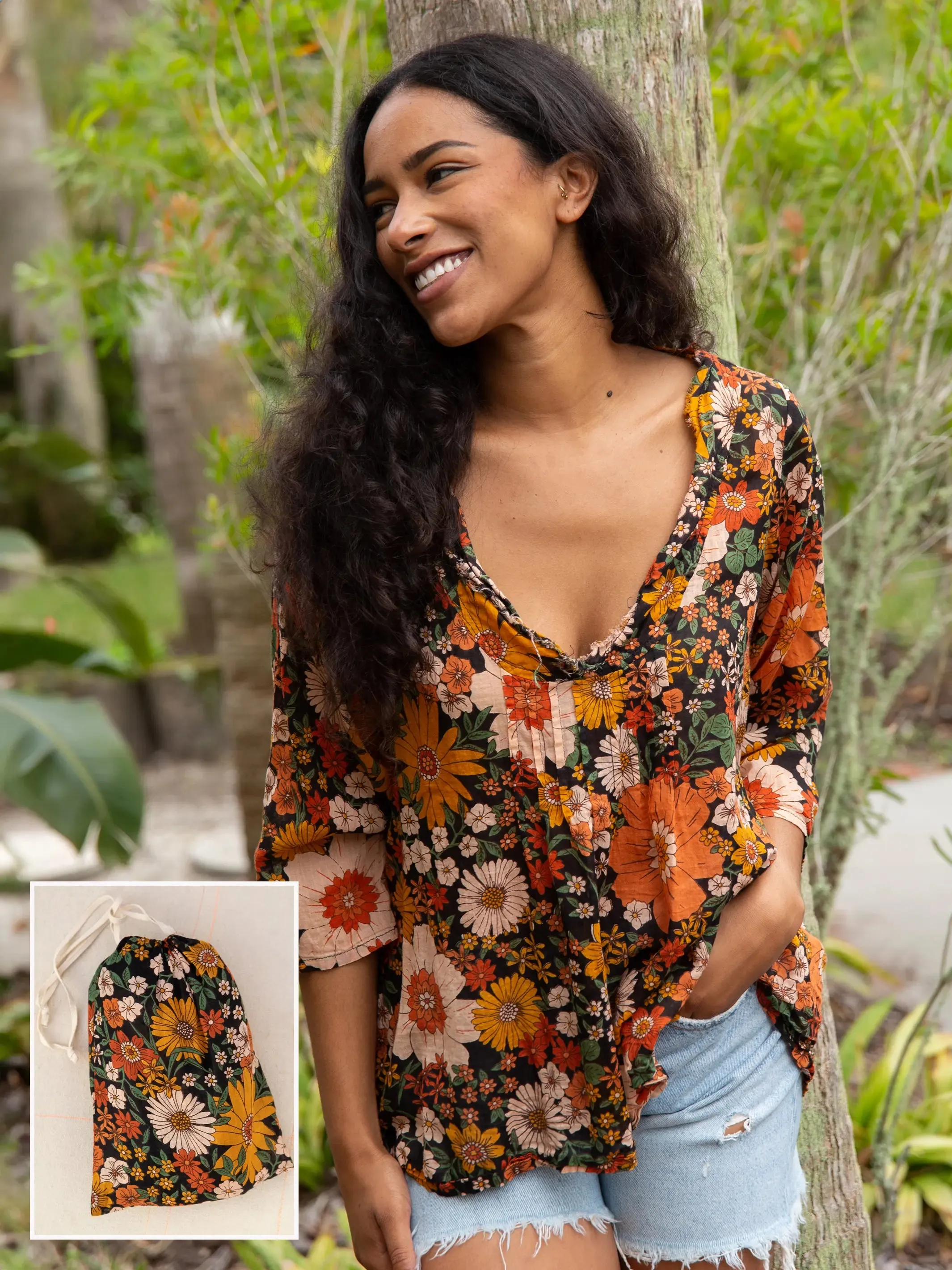 Tunic-In-A-Bag - Orange Floral sold by NATURAL LIFE