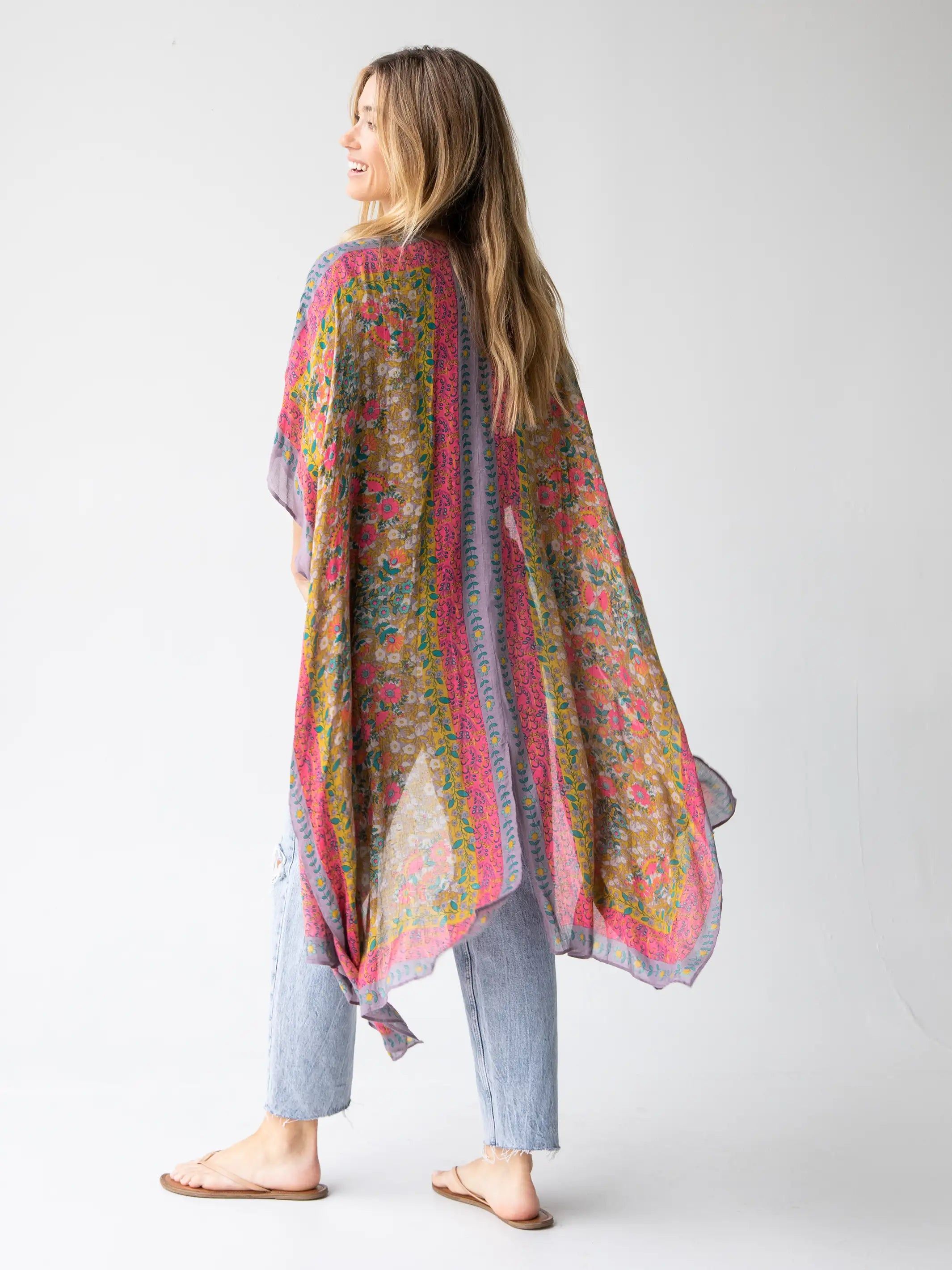 Kelsey Kimono - Pink Teal Mandala sold by NATURAL LIFE