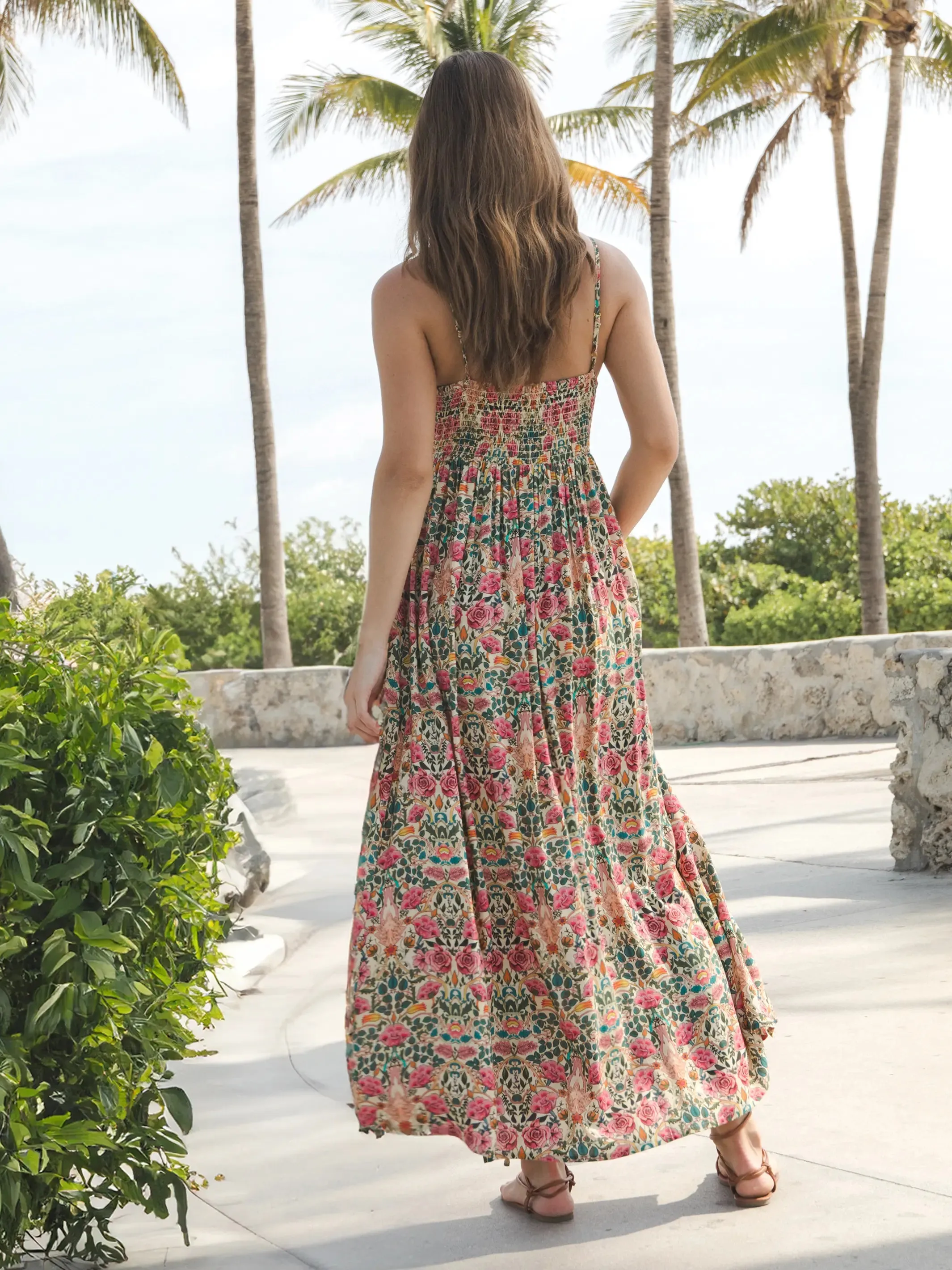 Bailey Maxi Dress - Cream Pink Rose sold by NATURAL LIFE product image thumbnail 3