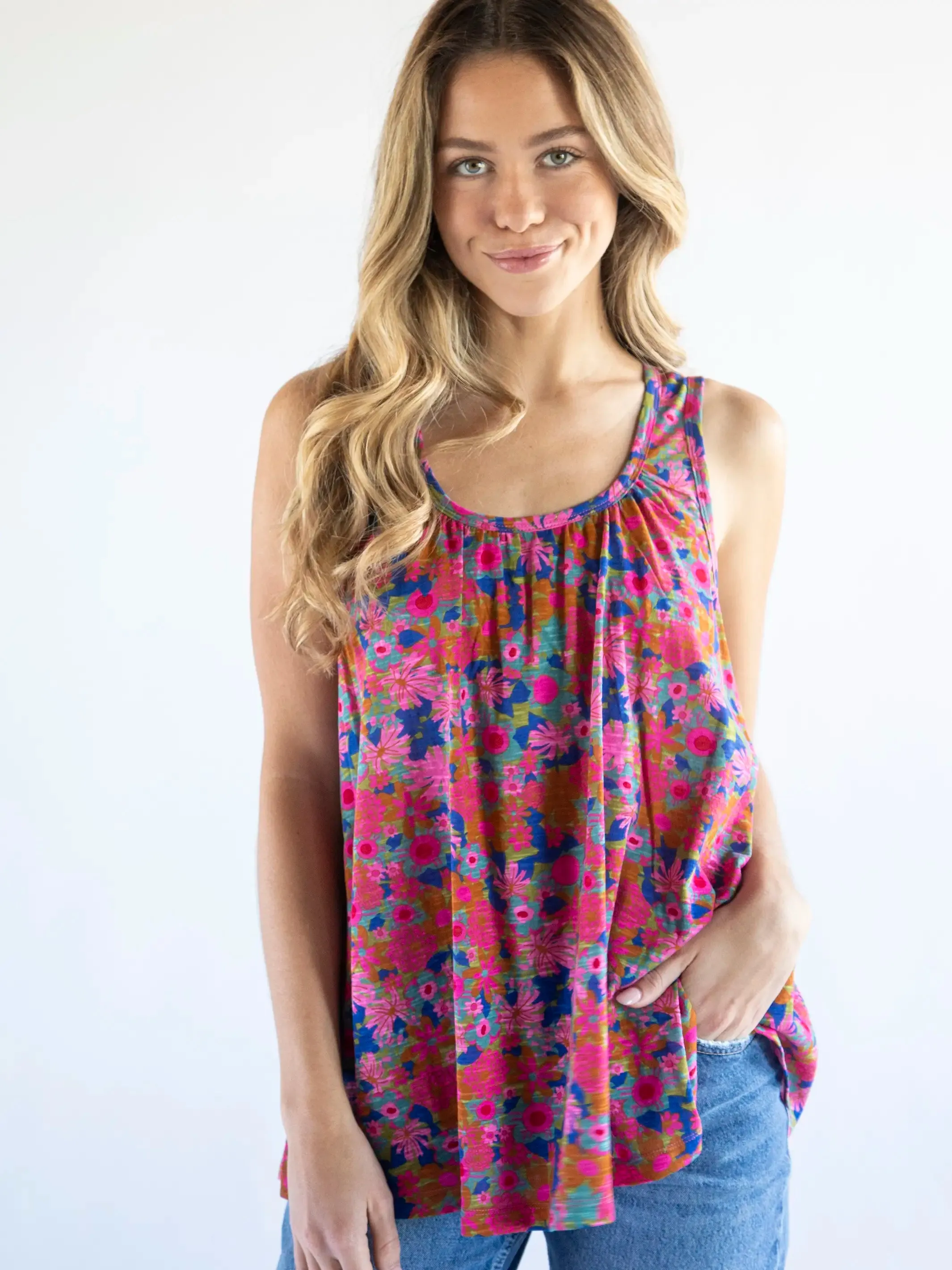 Free Spirit Knit Tank Top - Rust Orchid Pink sold by NATURAL LIFE product image thumbnail 2