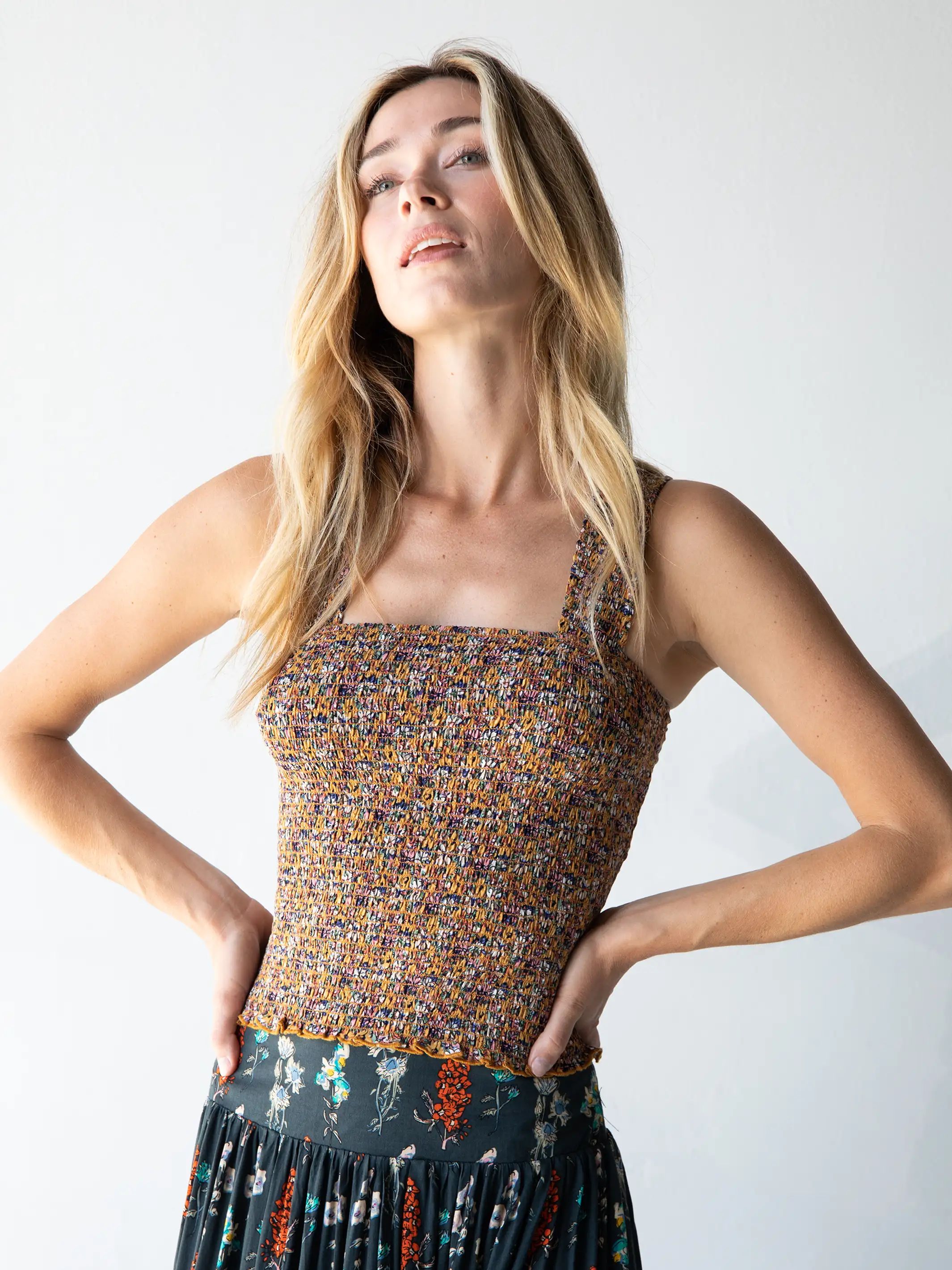 Noelle Smocked Tank Top - Floral sold by NATURAL LIFE product image thumbnail 3