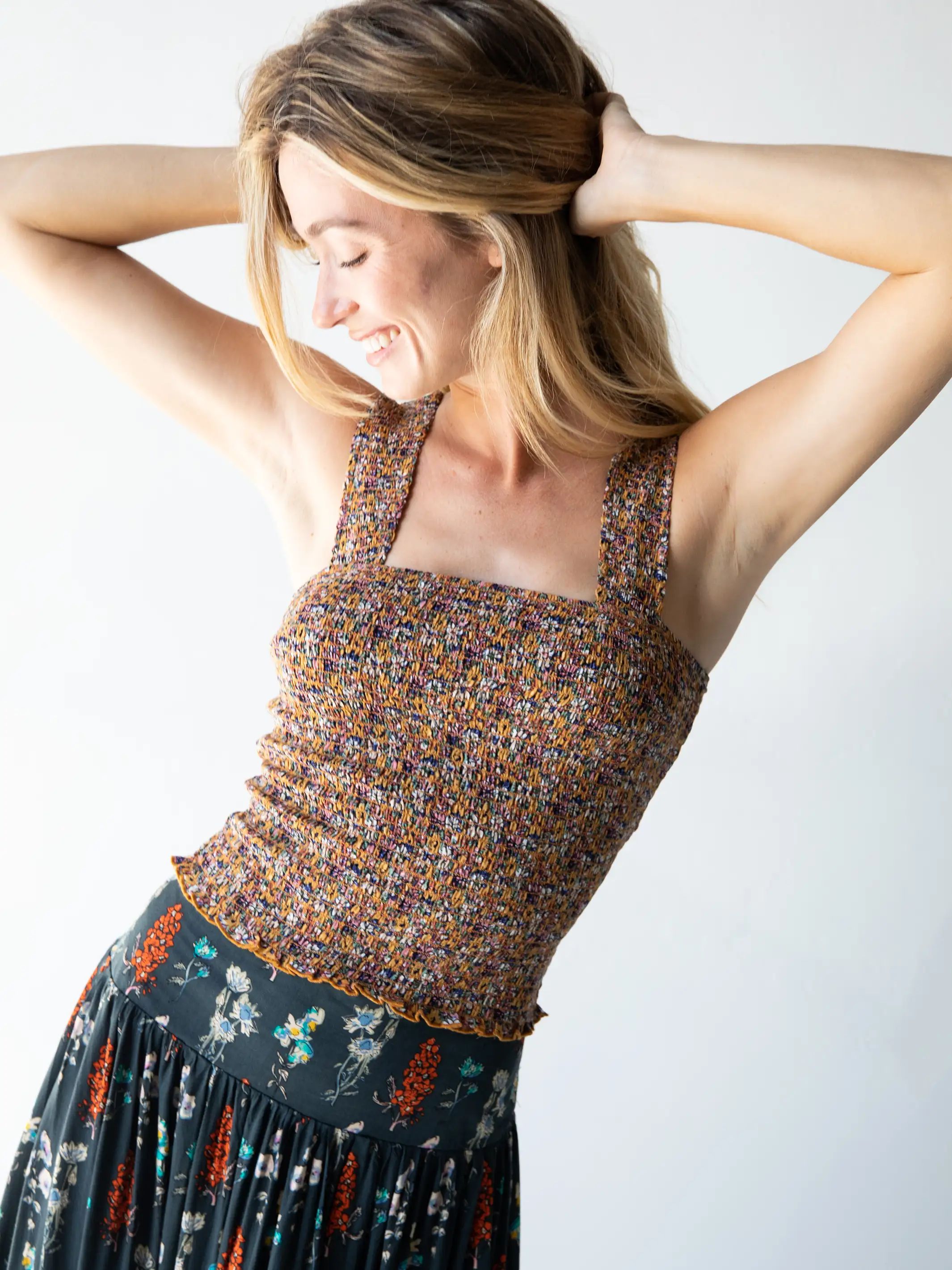 Noelle Smocked Tank Top - Floral sold by NATURAL LIFE