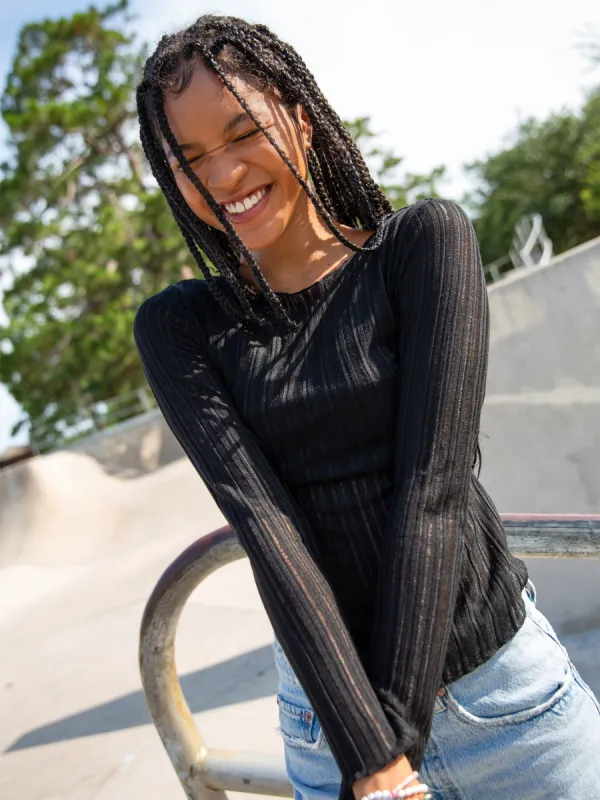 Pearl Knit Layering Top - Black sold by NATURAL LIFE