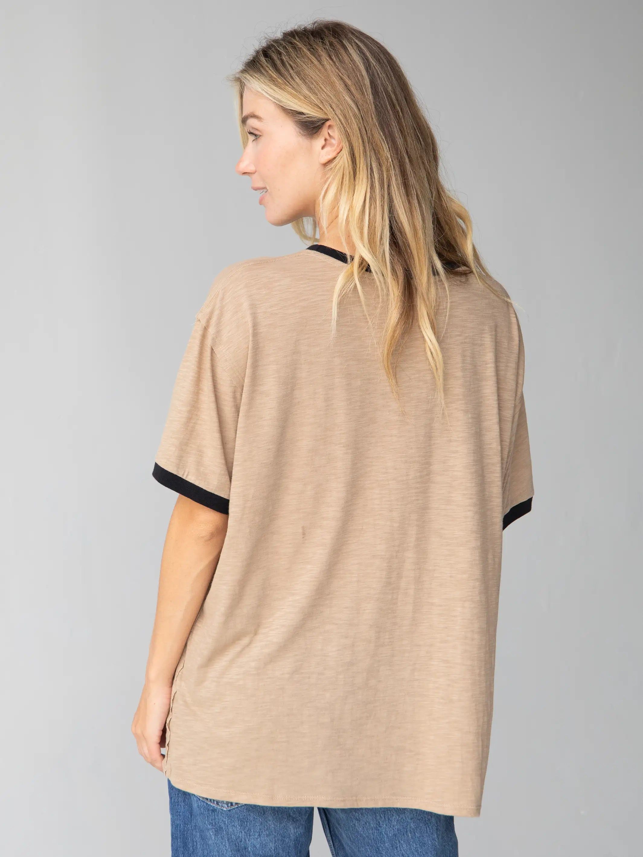 Ringer Oversized Tee Shirt - Grow Your Own Way sold by NATURAL LIFE product image thumbnail 3