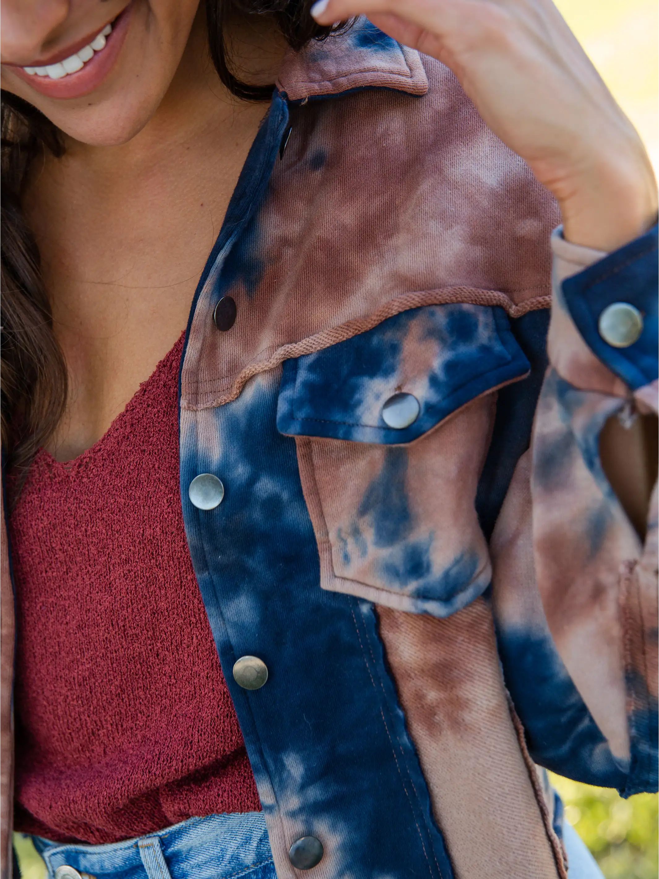 Laney Jacket - Navy Rust Tie-Dye sold by NATURAL LIFE product image thumbnail 5