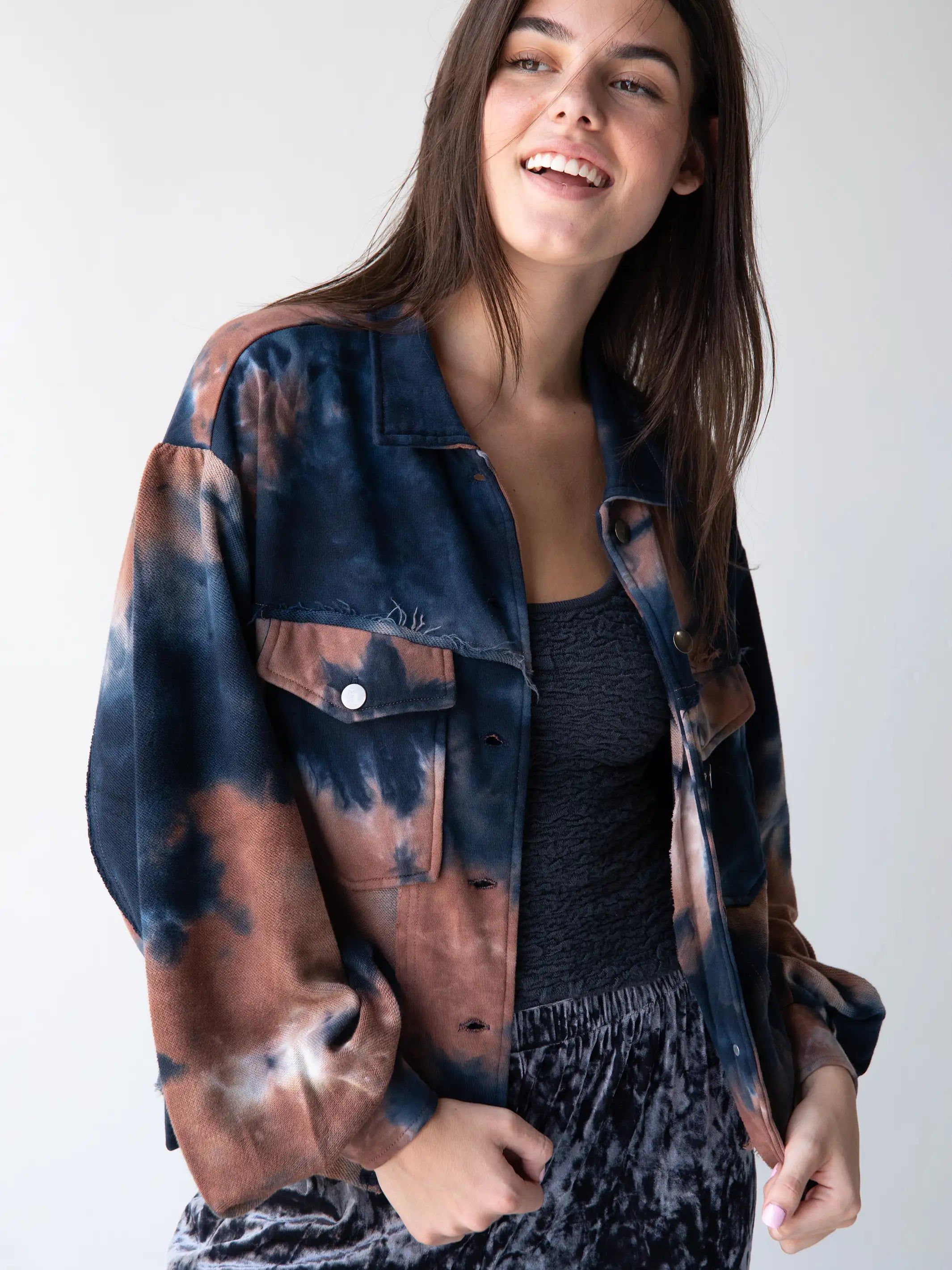 Laney Jacket - Navy Rust Tie-Dye sold by NATURAL LIFE product image thumbnail 3