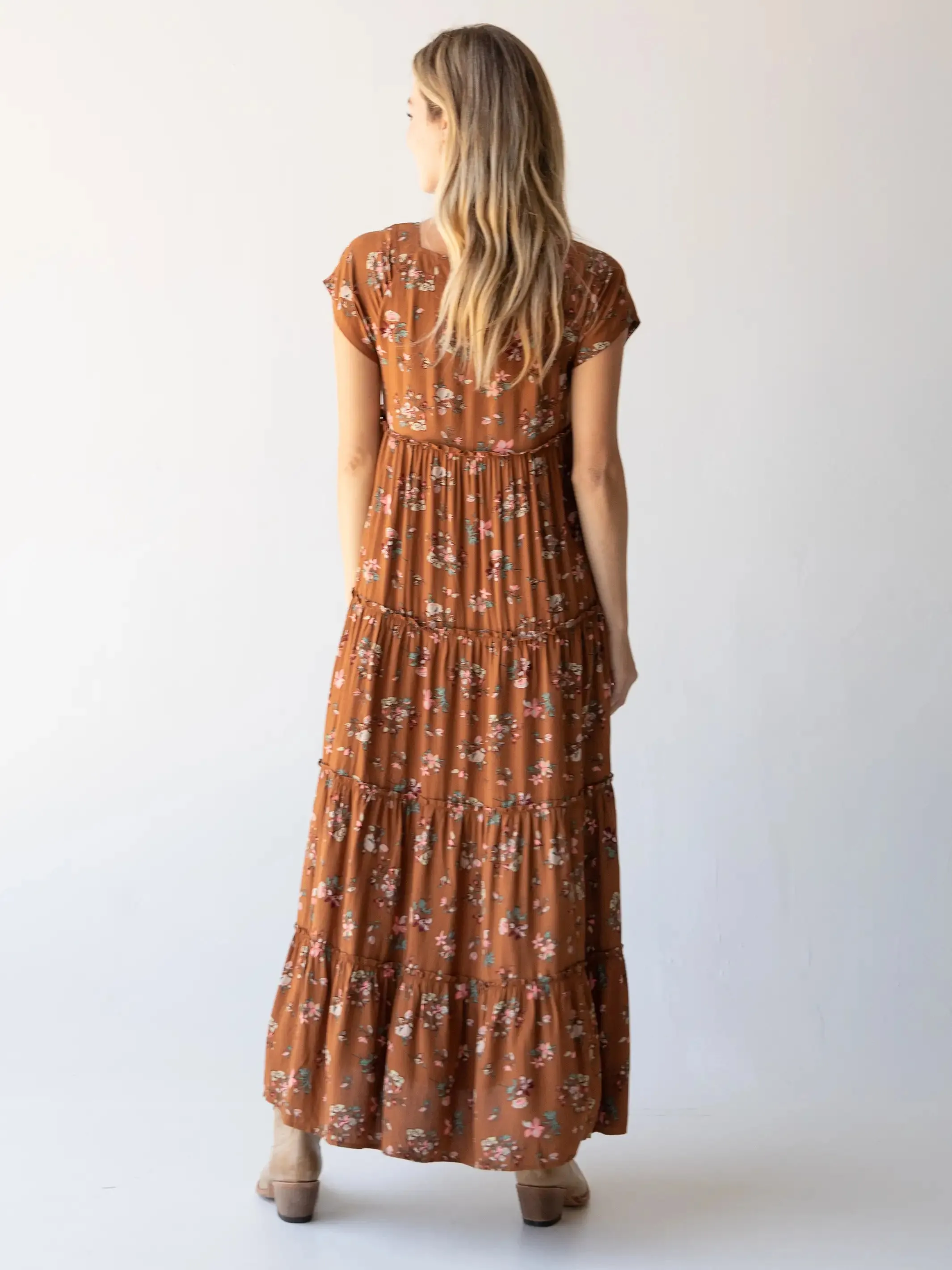 Berkley Maxi Dress - Brown Bouquets sold by NATURAL LIFE product image thumbnail 5