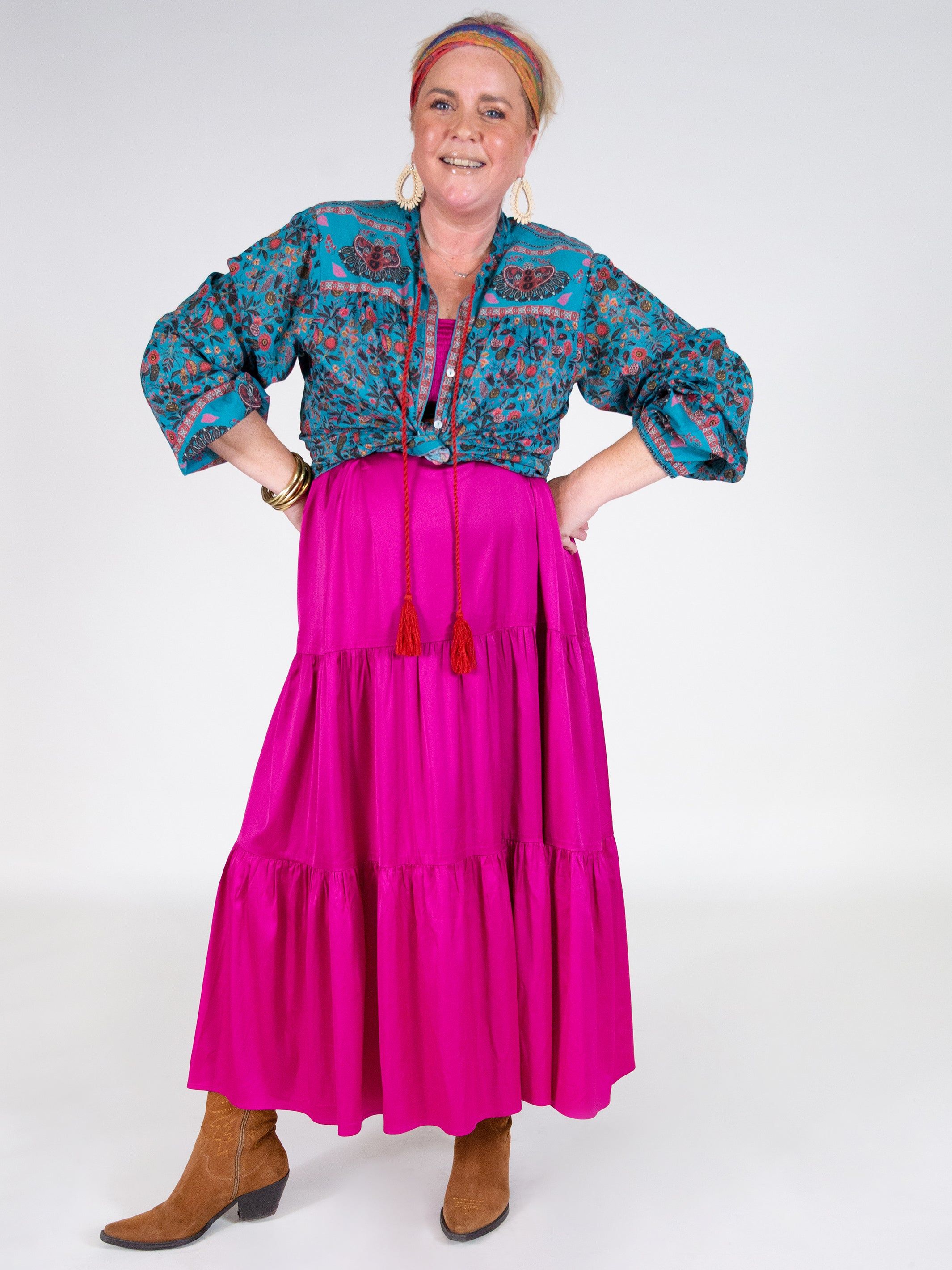 Francesca Cotton Blouse - Turquoise sold by NATURAL LIFE product image thumbnail 6