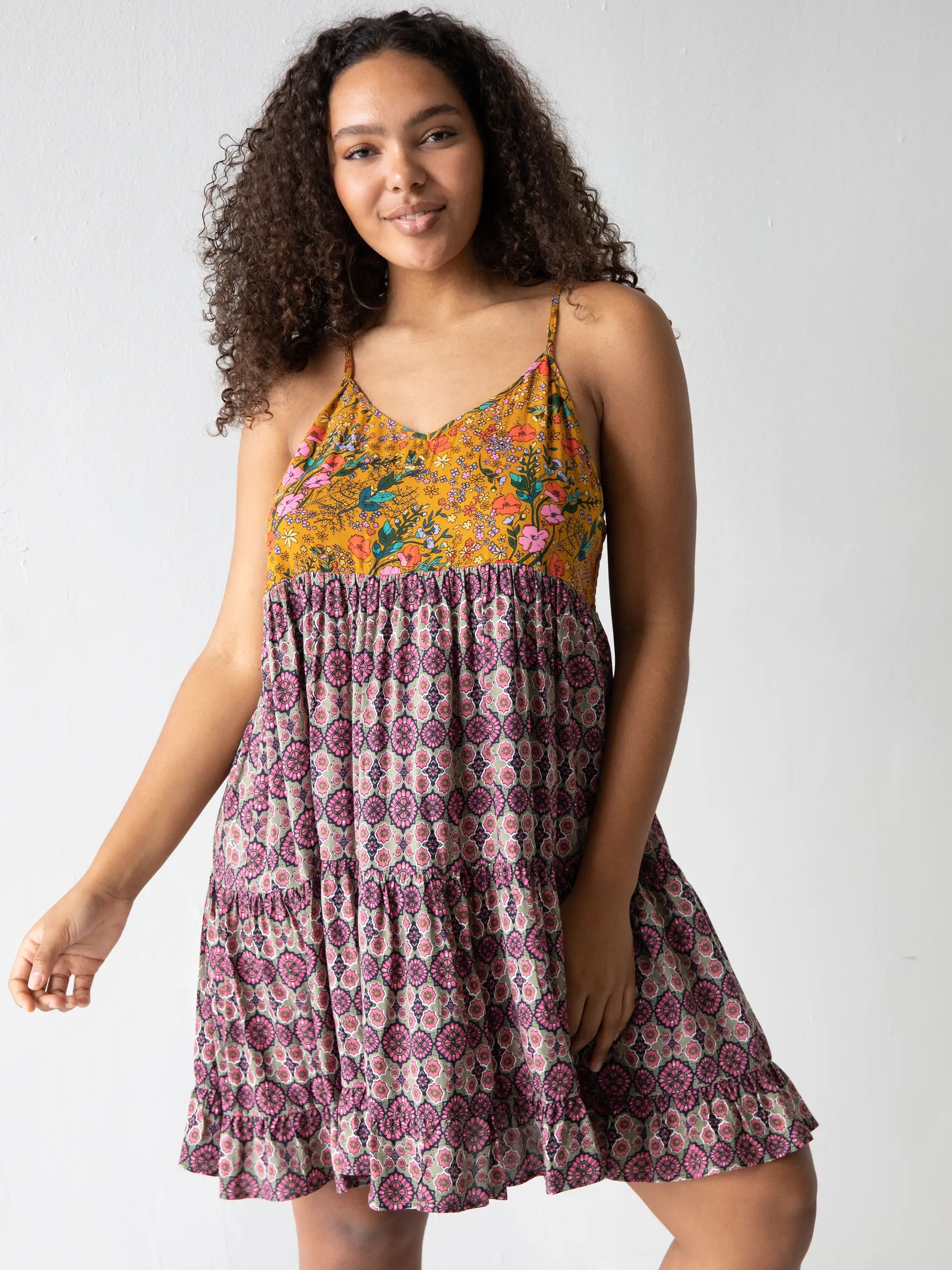 Cleo Tiered Dress - Mixed Medallion Print sold by NATURAL LIFE product image thumbnail 4