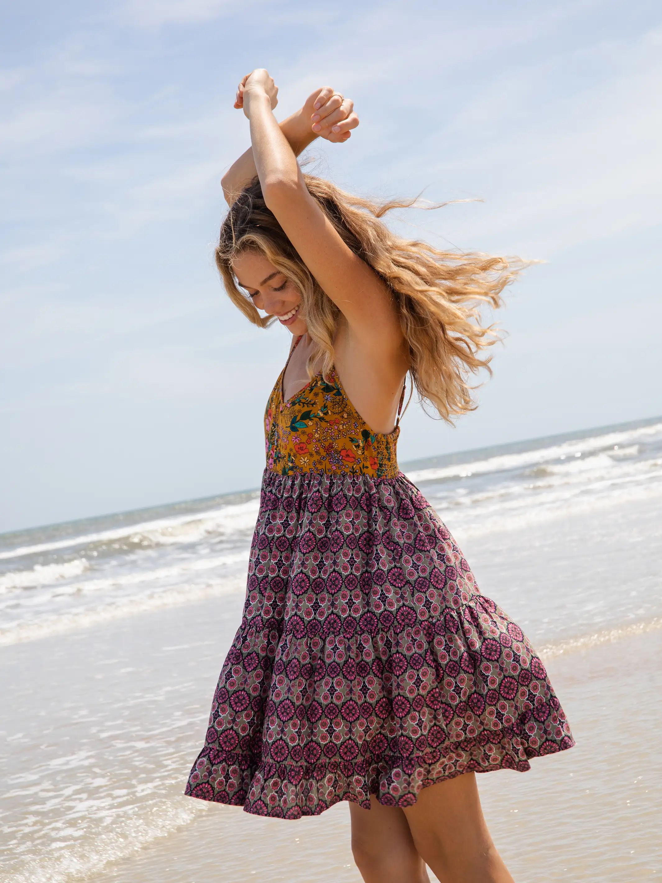 Cleo Tiered Dress - Mixed Medallion Print sold by NATURAL LIFE product image thumbnail 2