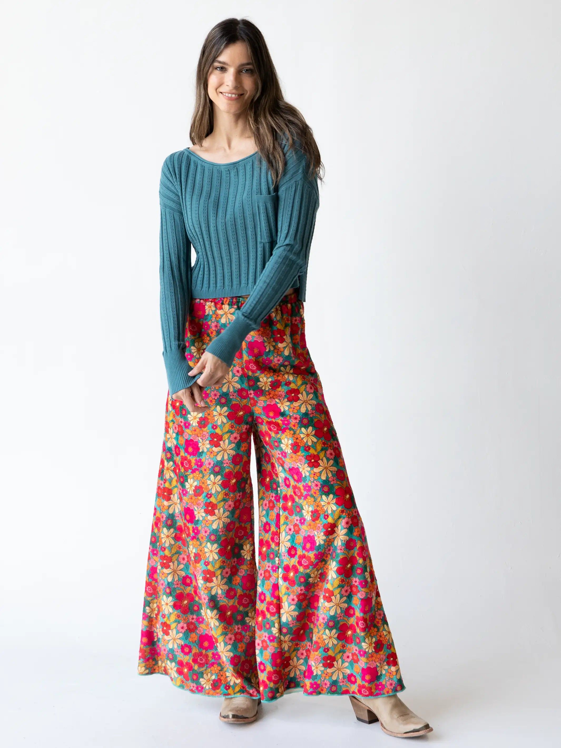 Cozy Wide Leg Pant - Retro Floral sold by NATURAL LIFE product image thumbnail 5