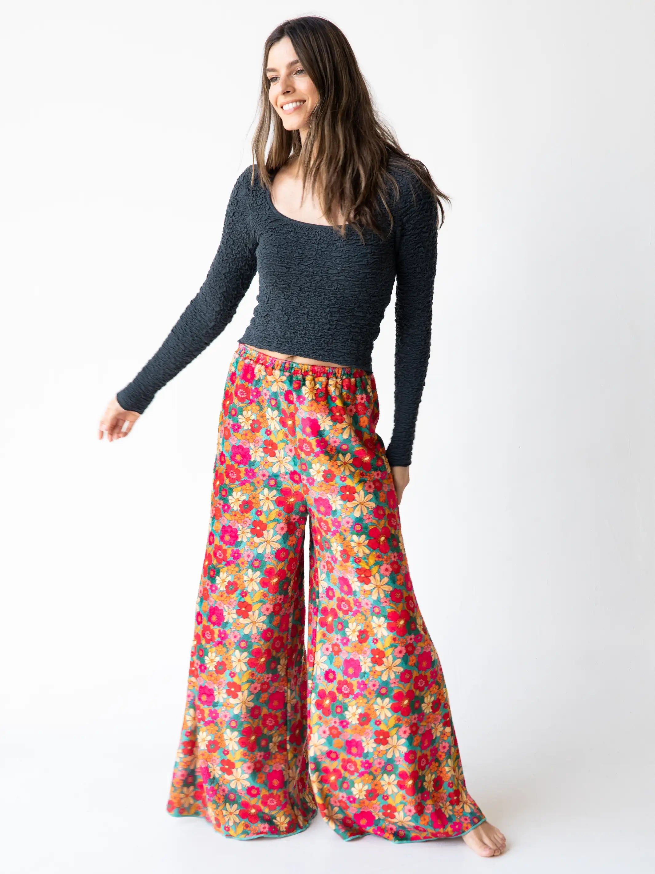 Cozy Wide Leg Pant - Retro Floral sold by NATURAL LIFE product image thumbnail 2