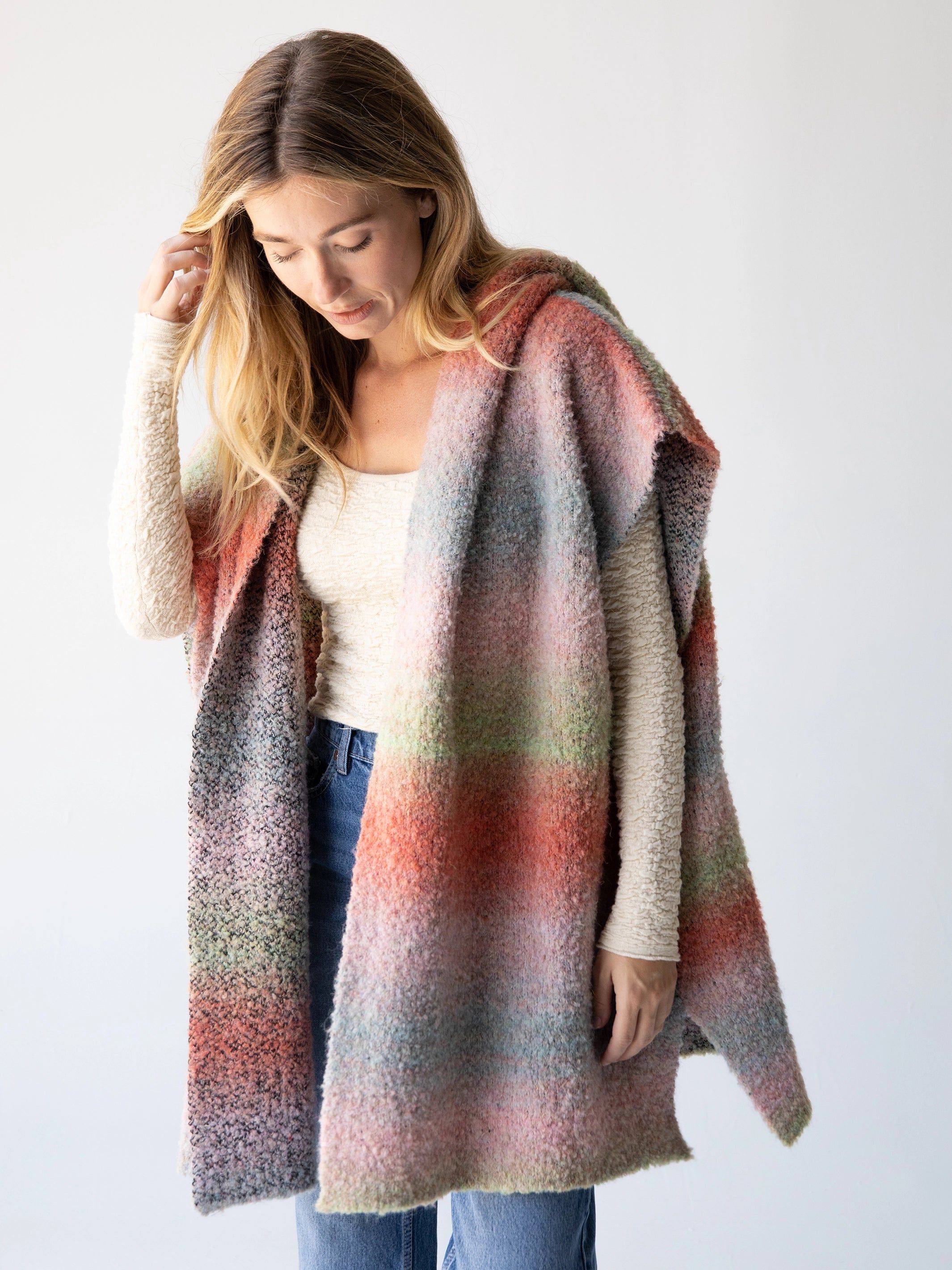 Ombre Sweater Poncho - Orange sold by NATURAL LIFE product image thumbnail 3