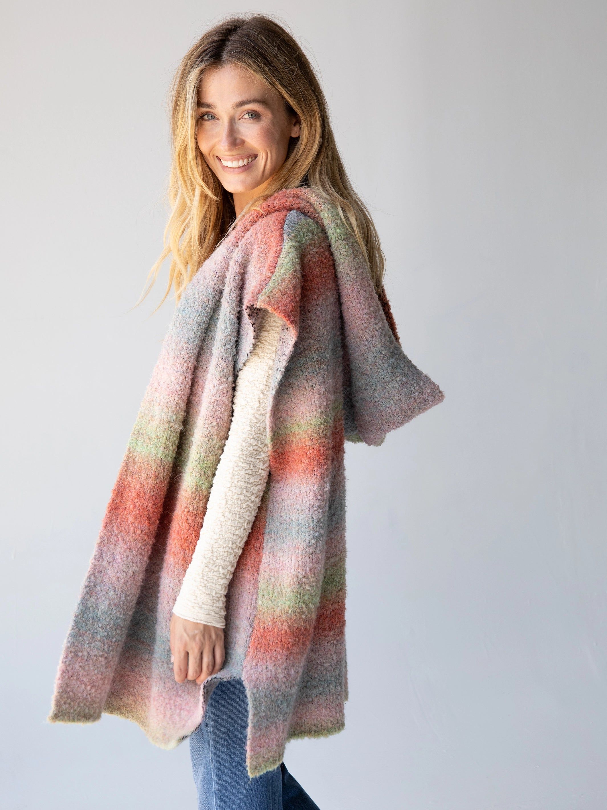 Ombre Sweater Poncho - Orange sold by NATURAL LIFE product image thumbnail 4