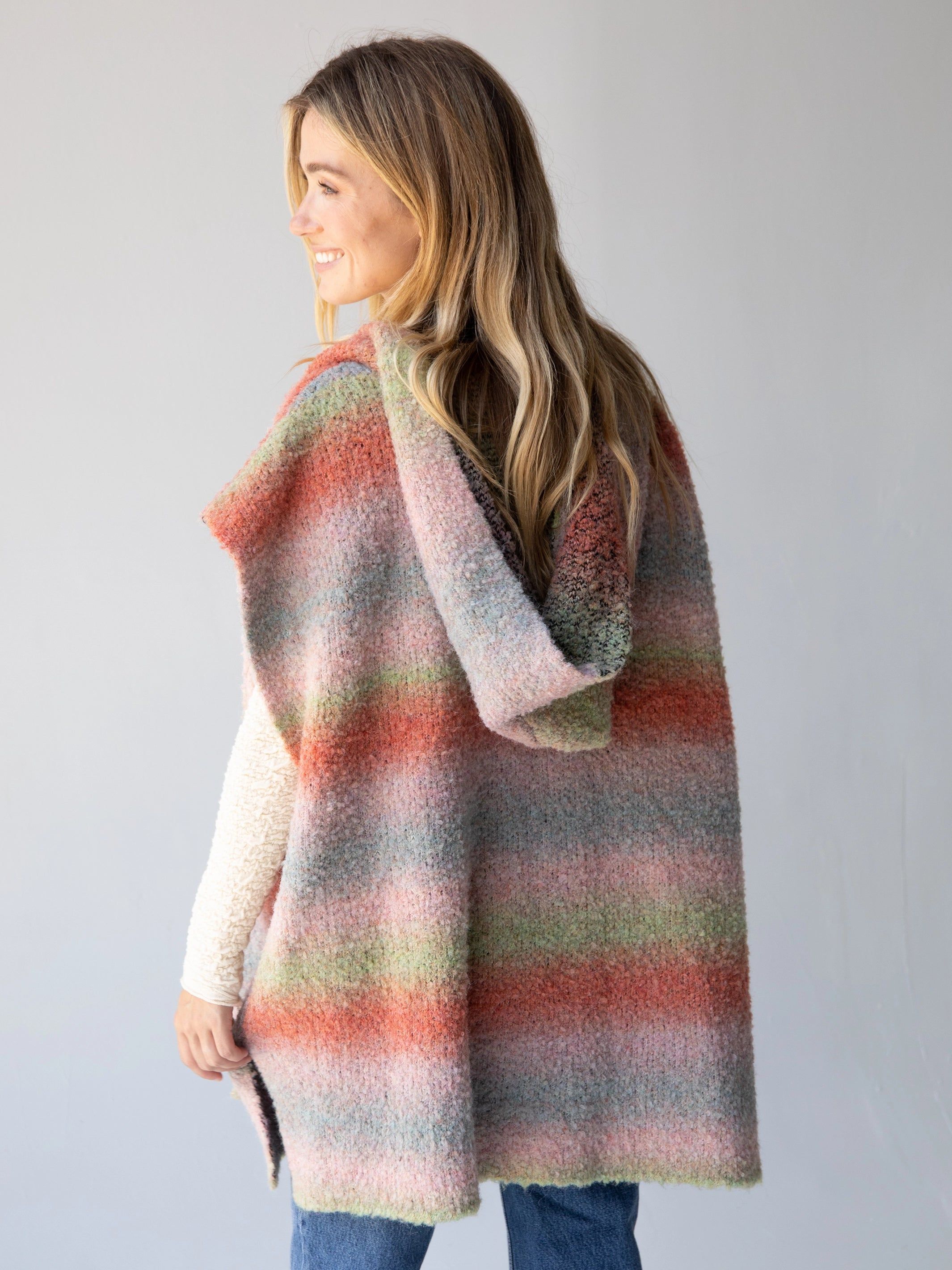 Ombre Sweater Poncho - Orange sold by NATURAL LIFE product image thumbnail 2