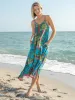 Katrina Midi Slip Dress - Blue Lime Floral sold by NATURAL LIFE