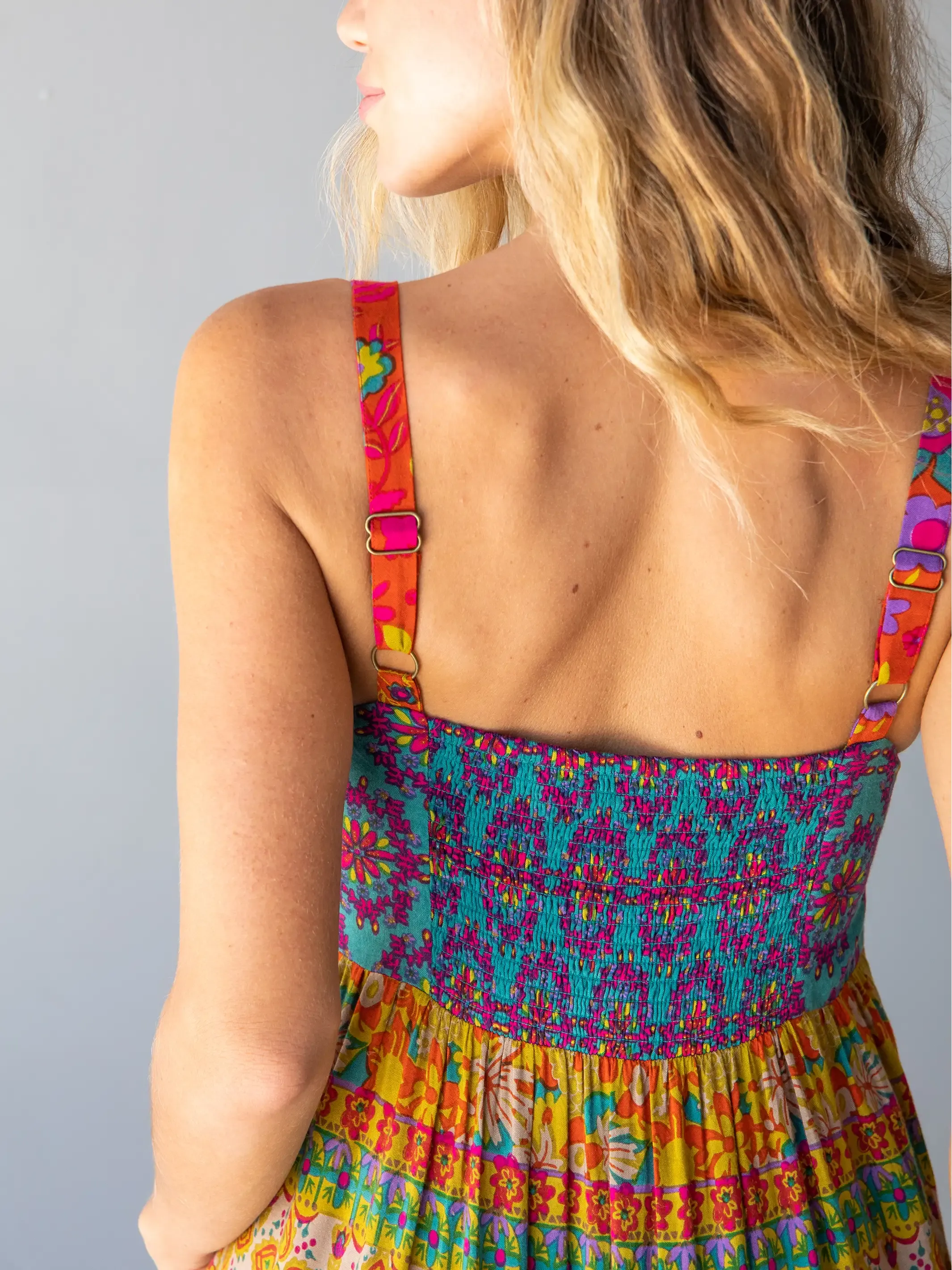 Patricia Maxi Dress - Red Mustard Border sold by NATURAL LIFE product image thumbnail 3