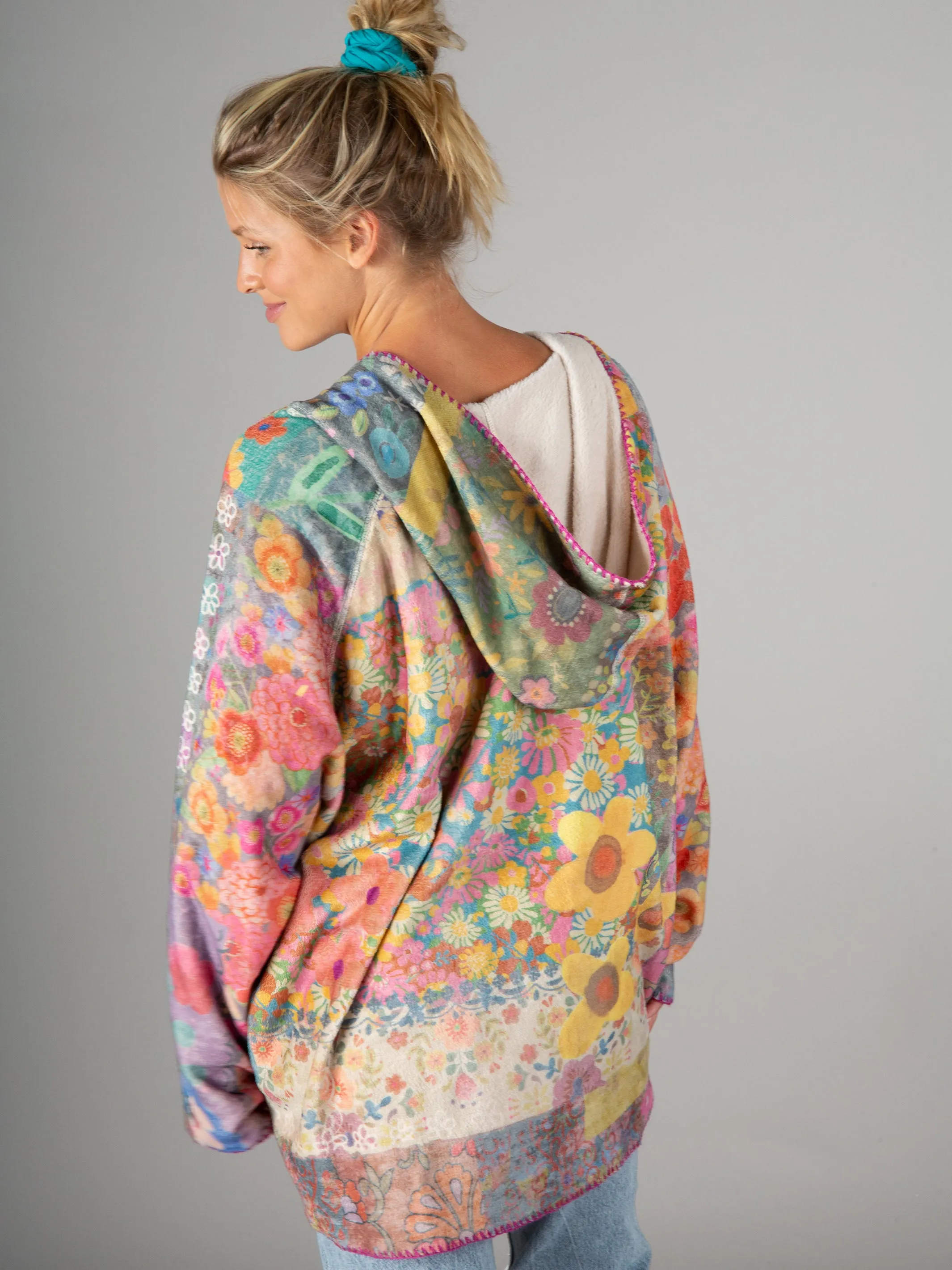 Cozy Blanket Hoodie - Floral Patchwork sold by NATURAL LIFE product image thumbnail 3