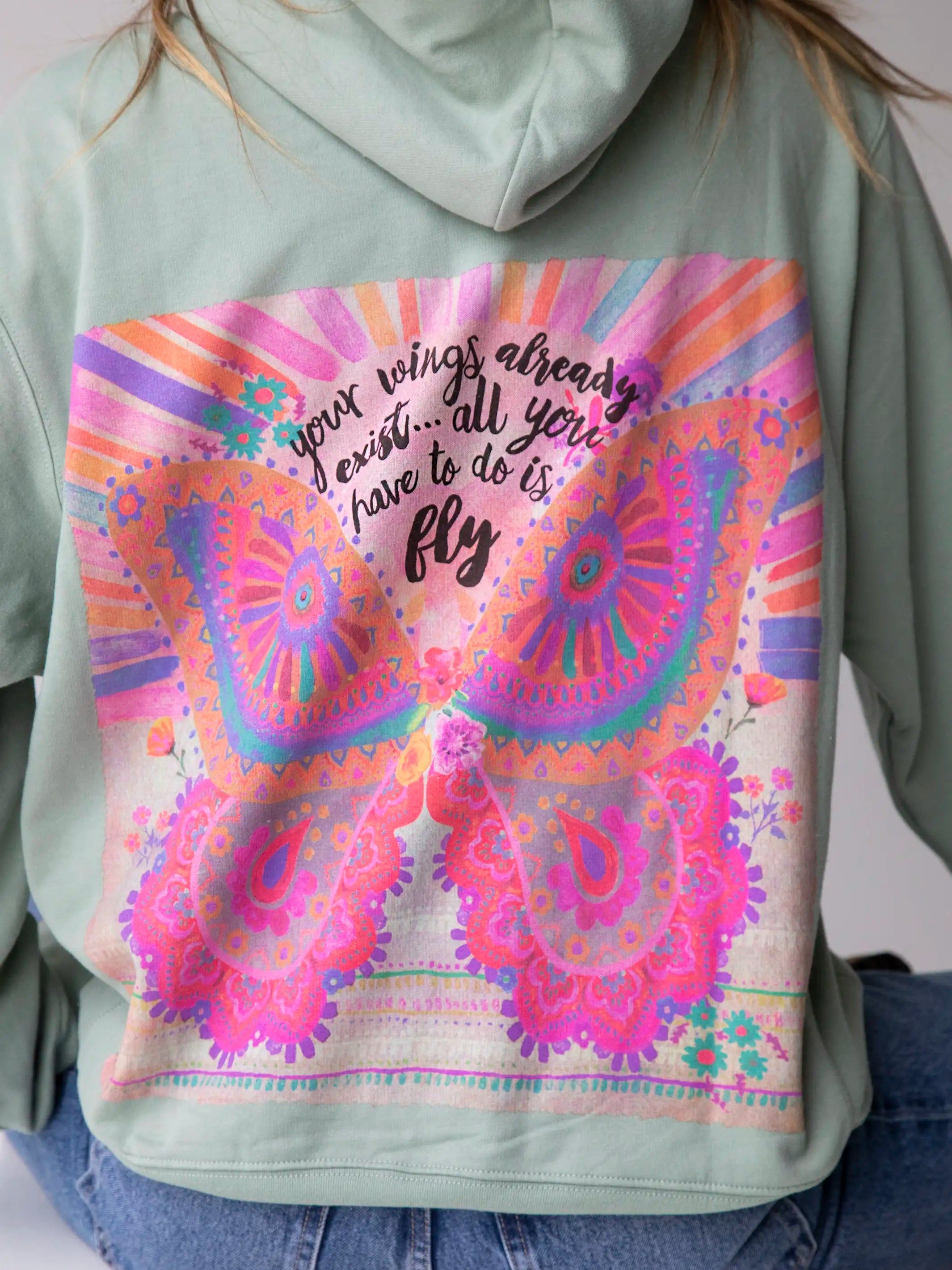Natural Life Hoodie Sweatshirt - Your Wings Exist sold by NATURAL LIFE product image thumbnail 2