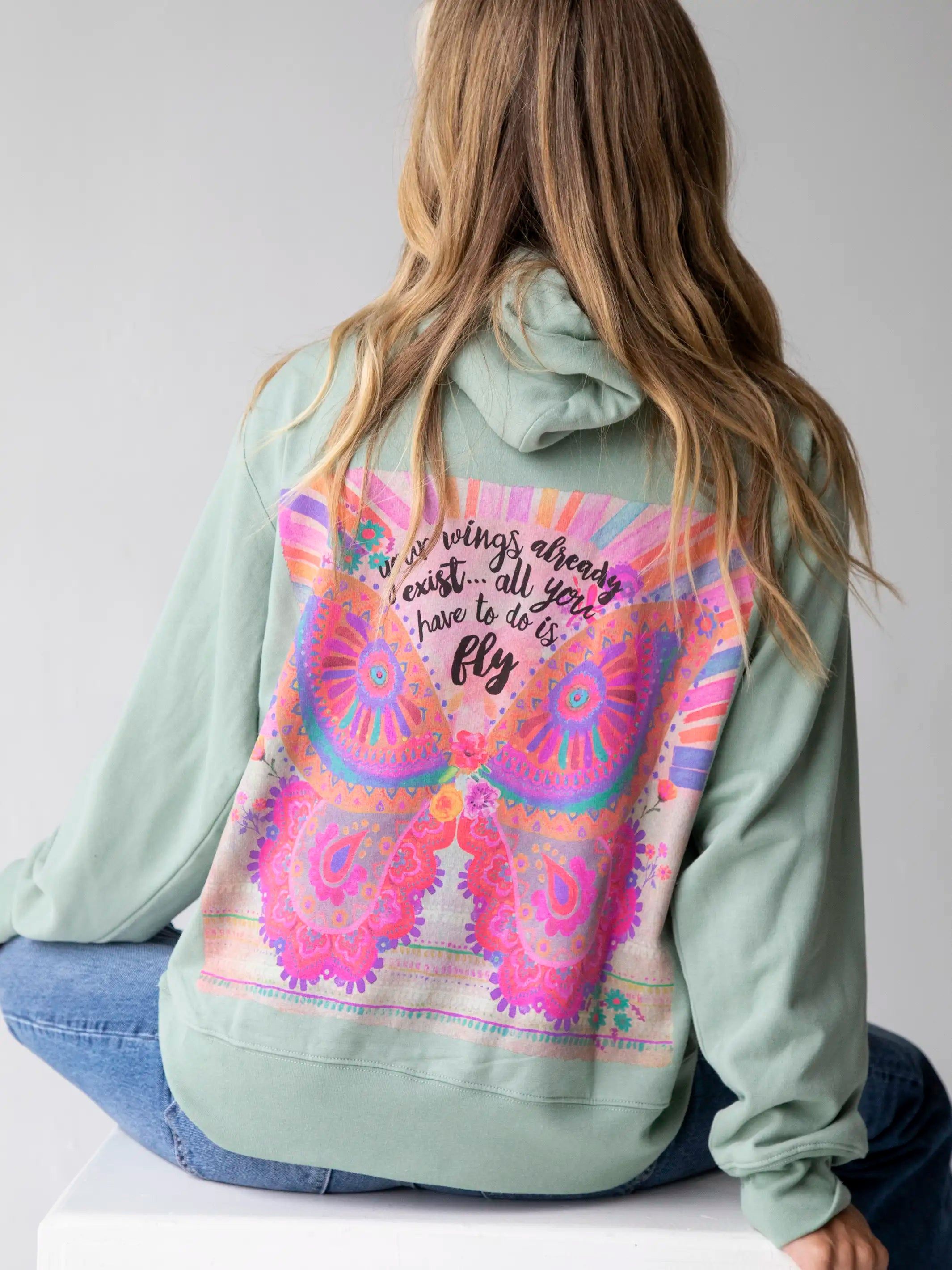 Natural Life Hoodie Sweatshirt - Your Wings Exist sold by NATURAL LIFE