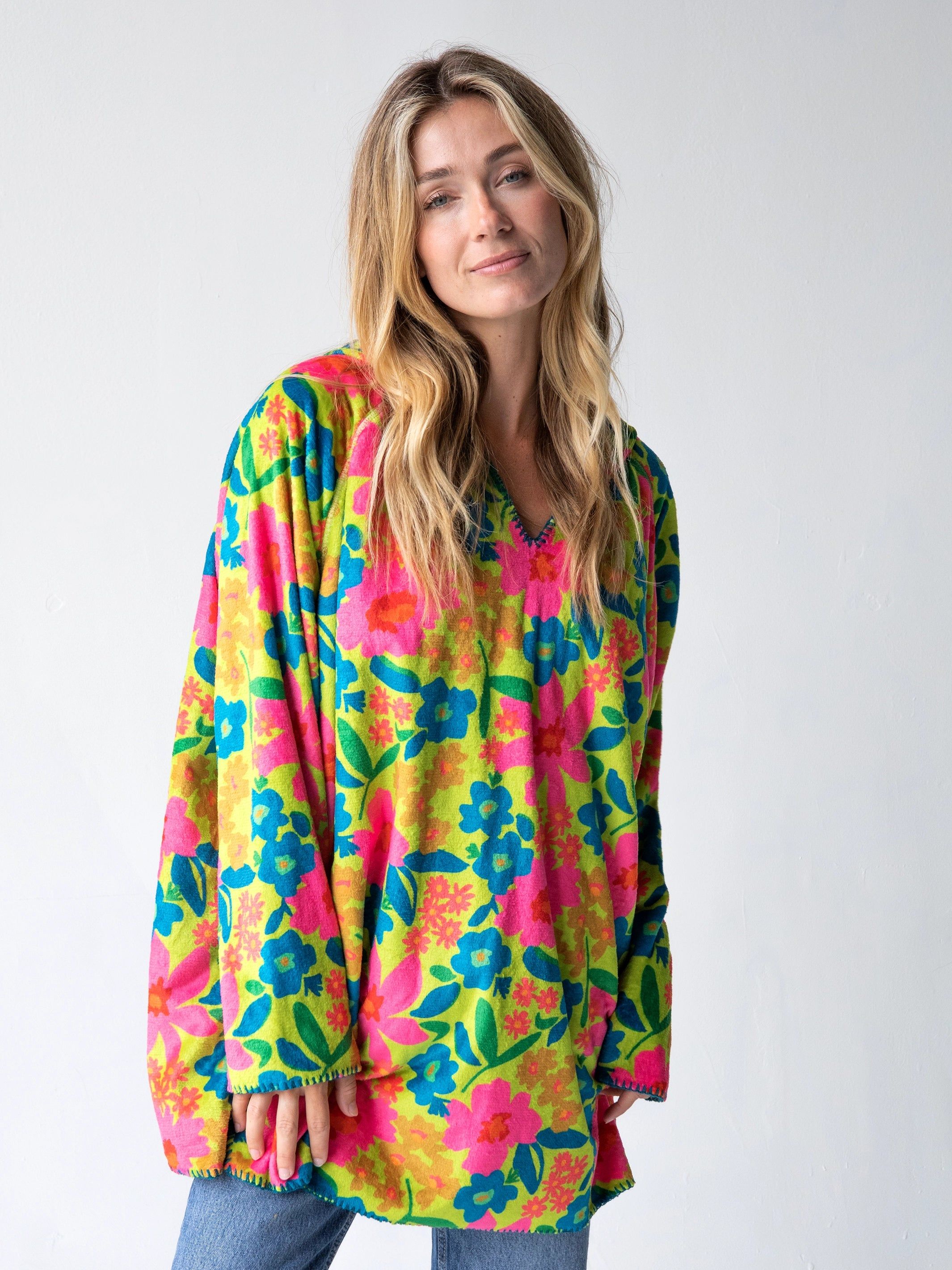 Cozy Blanket Hoodie - Pink Neon Green sold by NATURAL LIFE