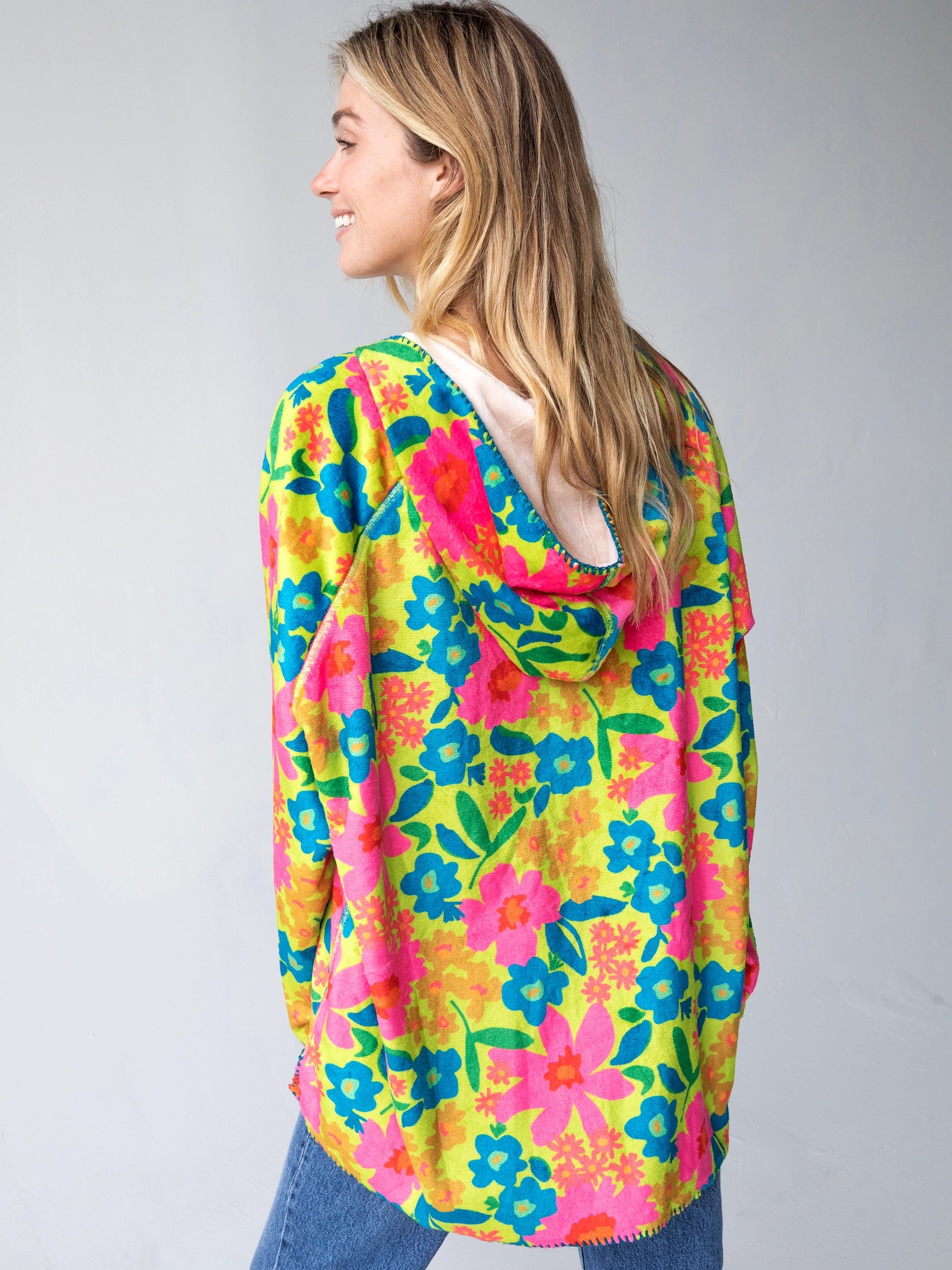 Cozy Blanket Hoodie - Pink Neon Green sold by NATURAL LIFE product image thumbnail 2