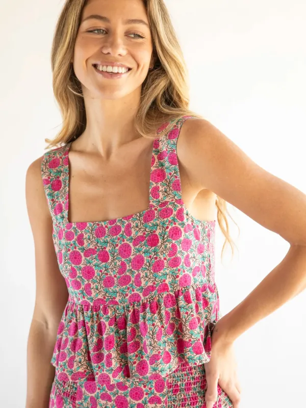 Tricia Top - Pink Puff Floral sold by NATURAL LIFE