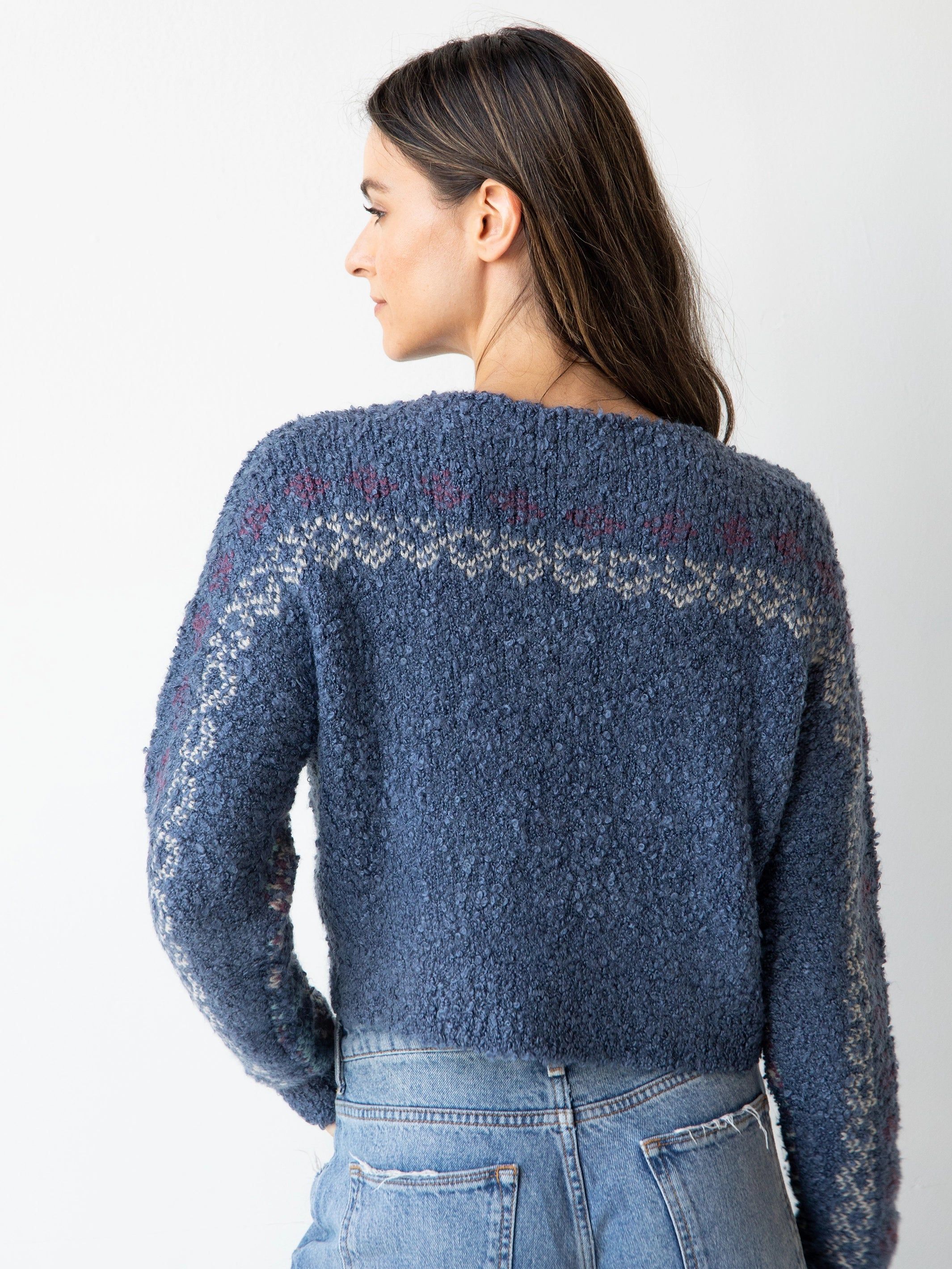 Calla Jacquard Pullover Sweater - Indigo Fairisle sold by NATURAL LIFE product image thumbnail 2