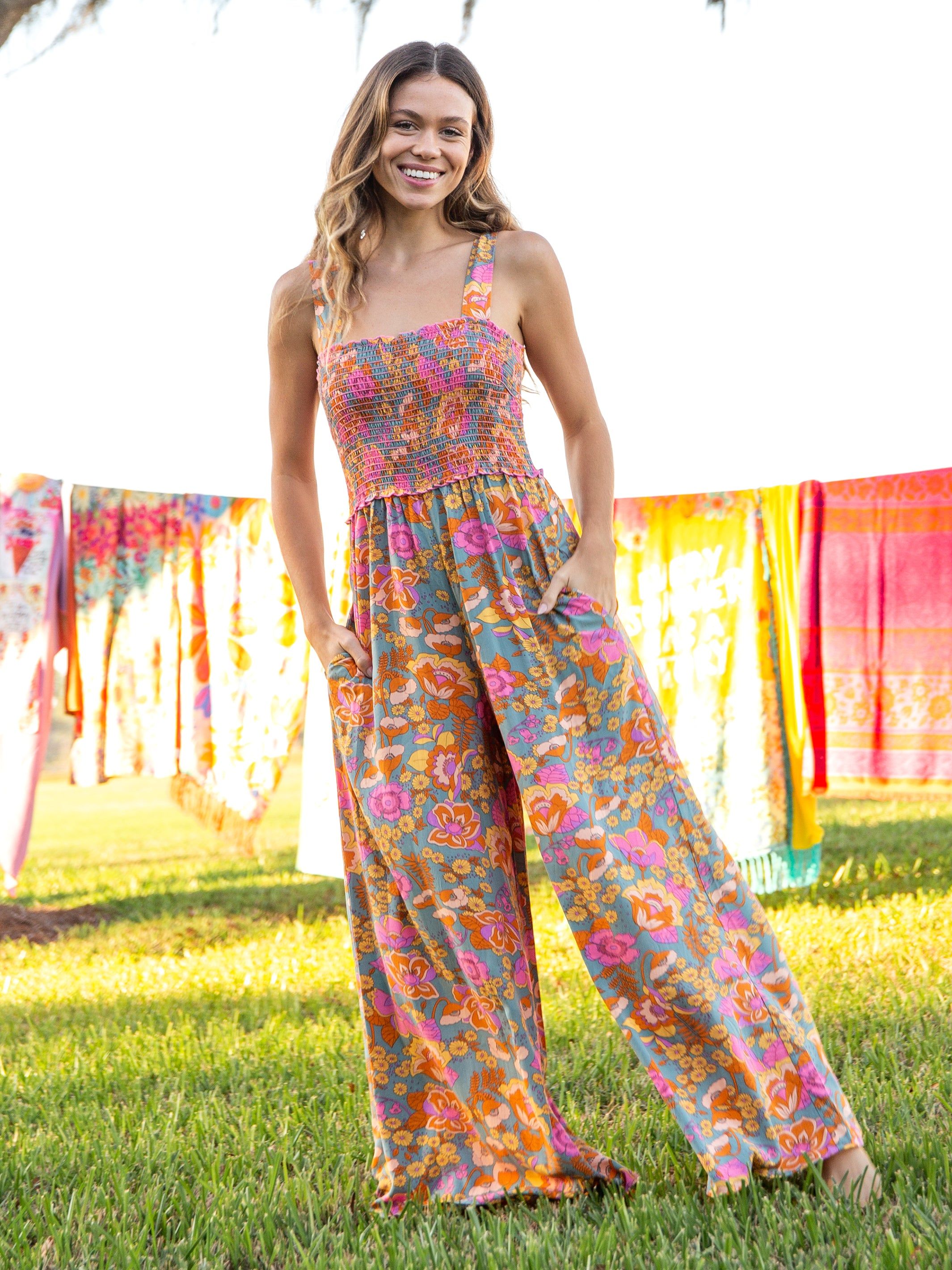 Sedona Jumpsuit - Retro Floral sold by NATURAL LIFE product image thumbnail 2