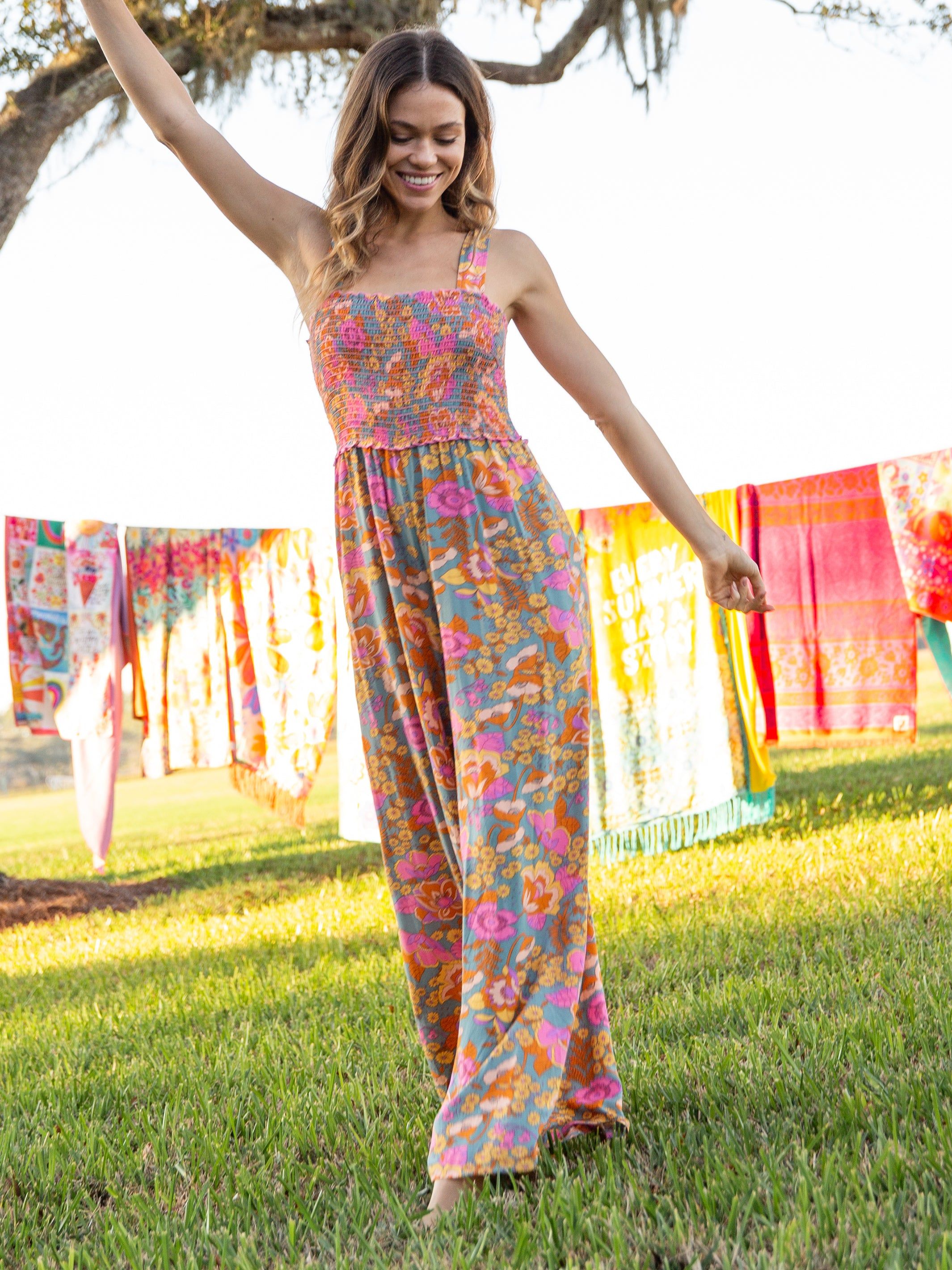 Sedona Jumpsuit - Retro Floral sold by NATURAL LIFE product image thumbnail 4