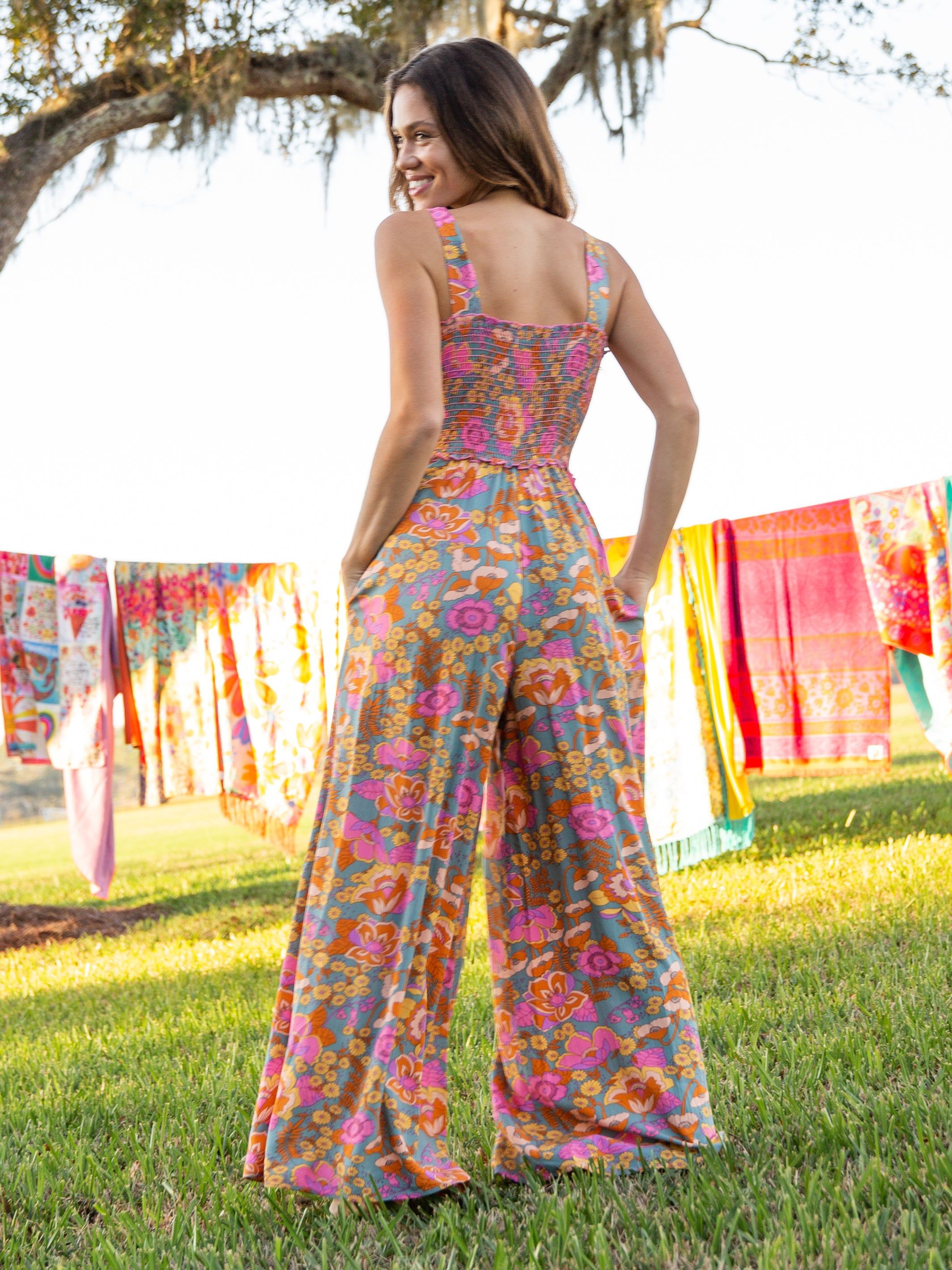 Sedona Jumpsuit - Retro Floral sold by NATURAL LIFE product image thumbnail 3