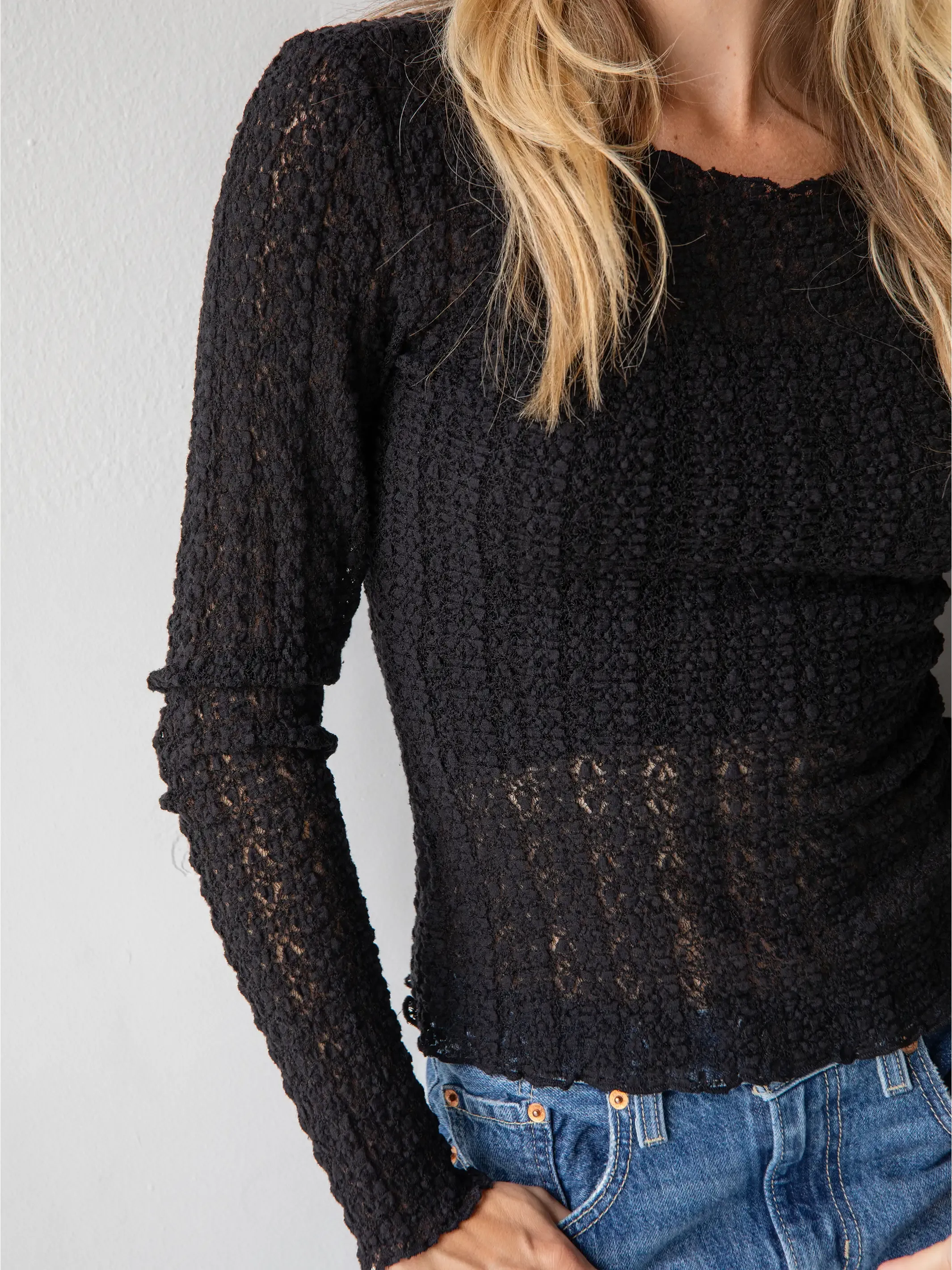 Lace Layering Top - Black sold by NATURAL LIFE
