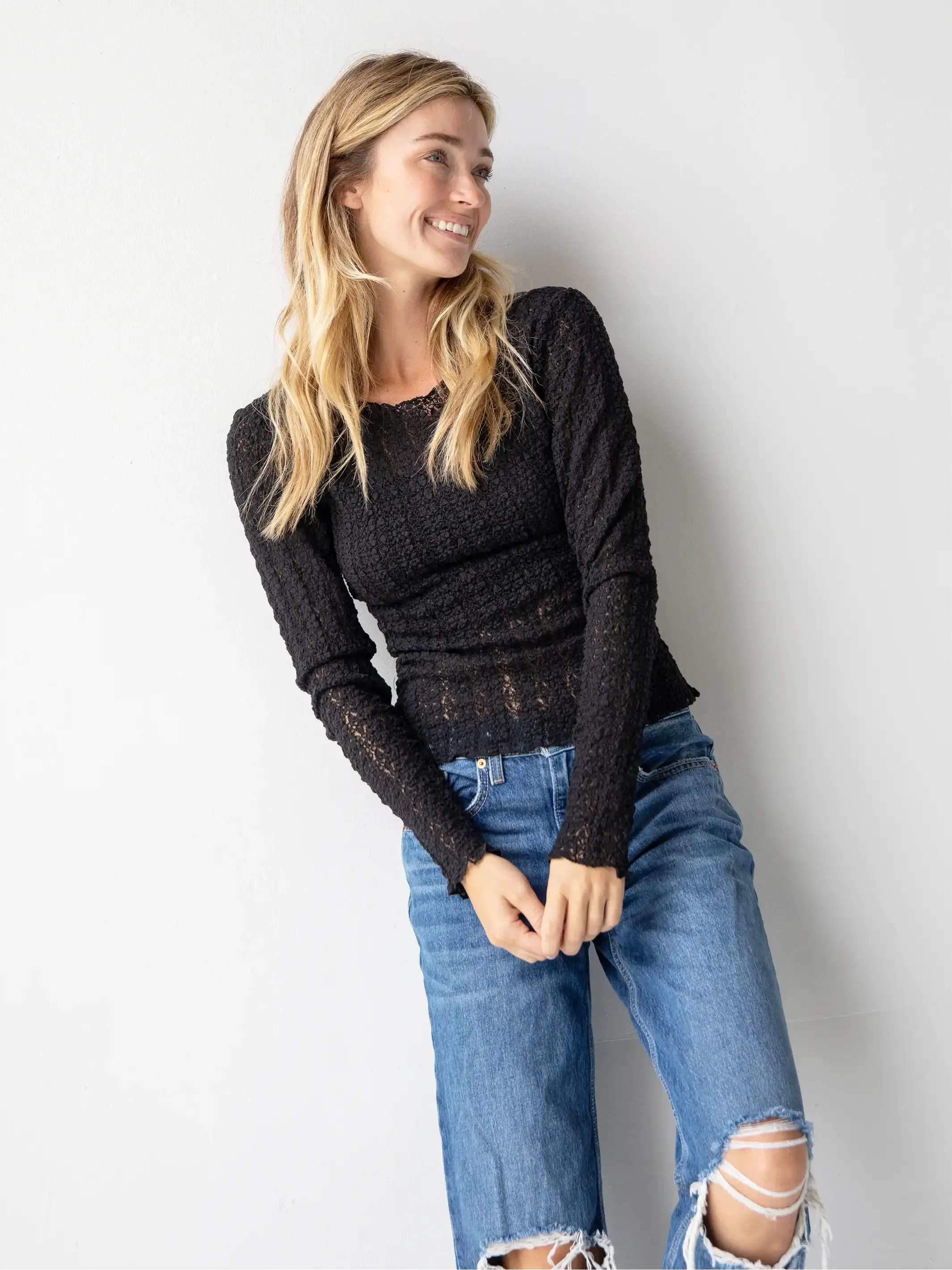 Lace Layering Top - Black sold by NATURAL LIFE product image thumbnail 3