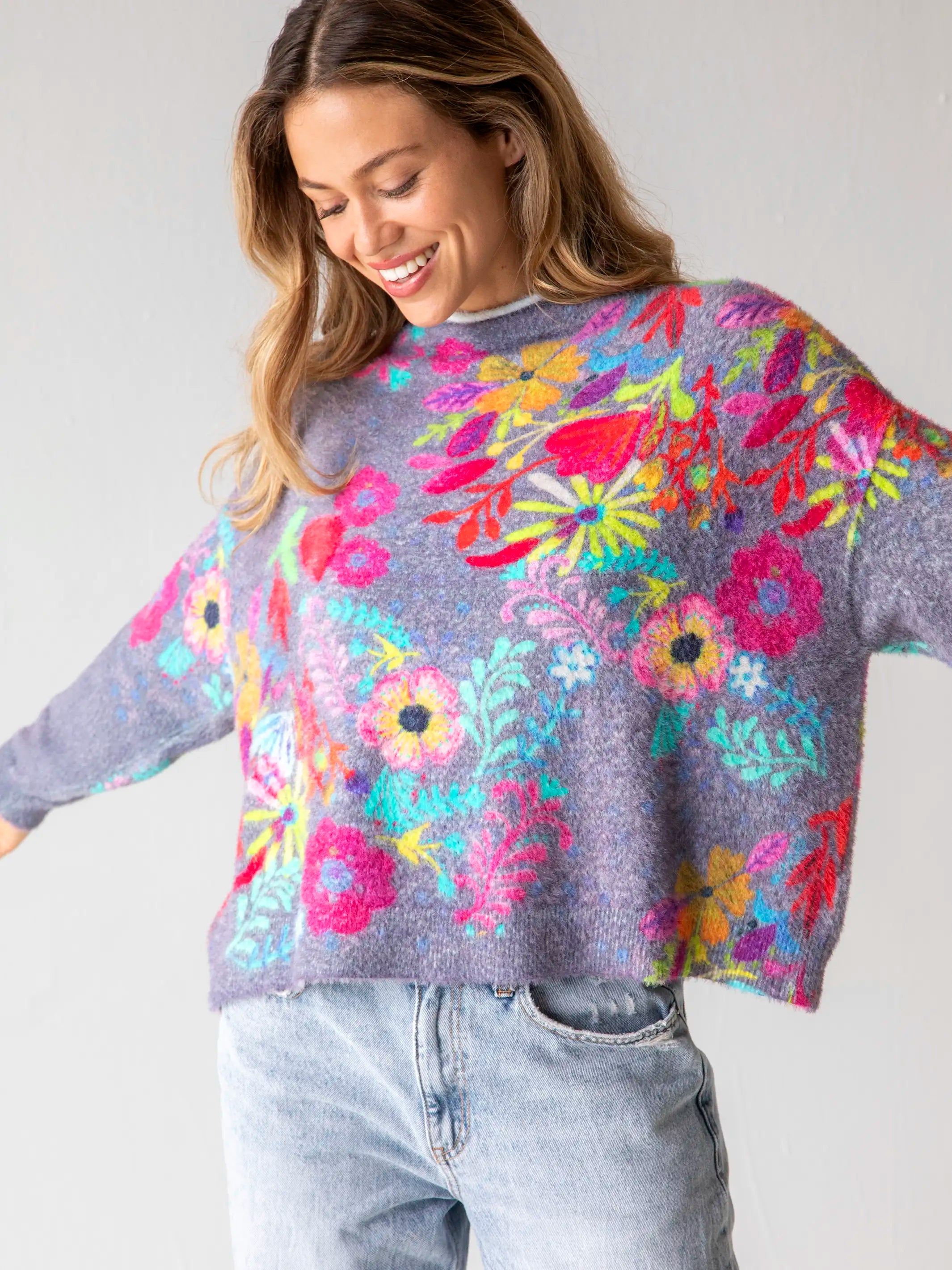 Cashmere-Like Fuzzy Pullover Sweater - Charcoal sold by NATURAL LIFE product image thumbnail 3