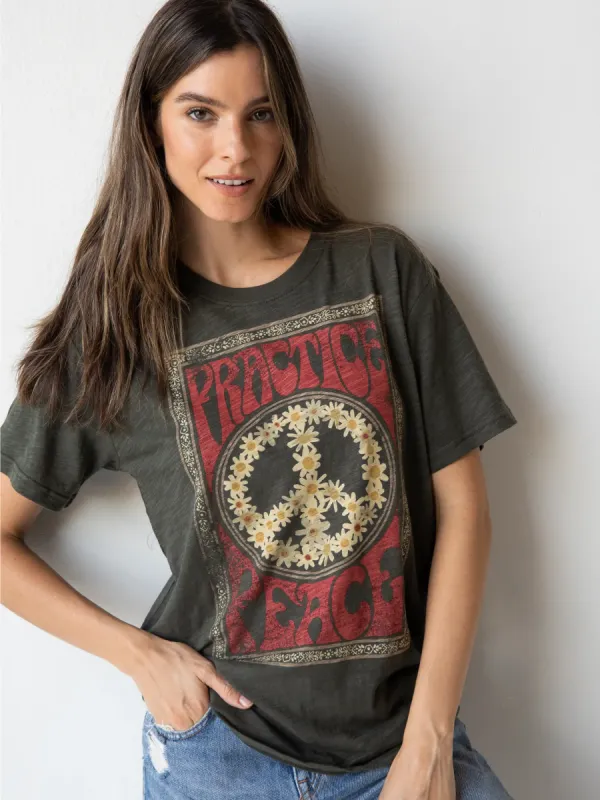Boyfriend Tee Shirt - Practice Peace sold by NATURAL LIFE