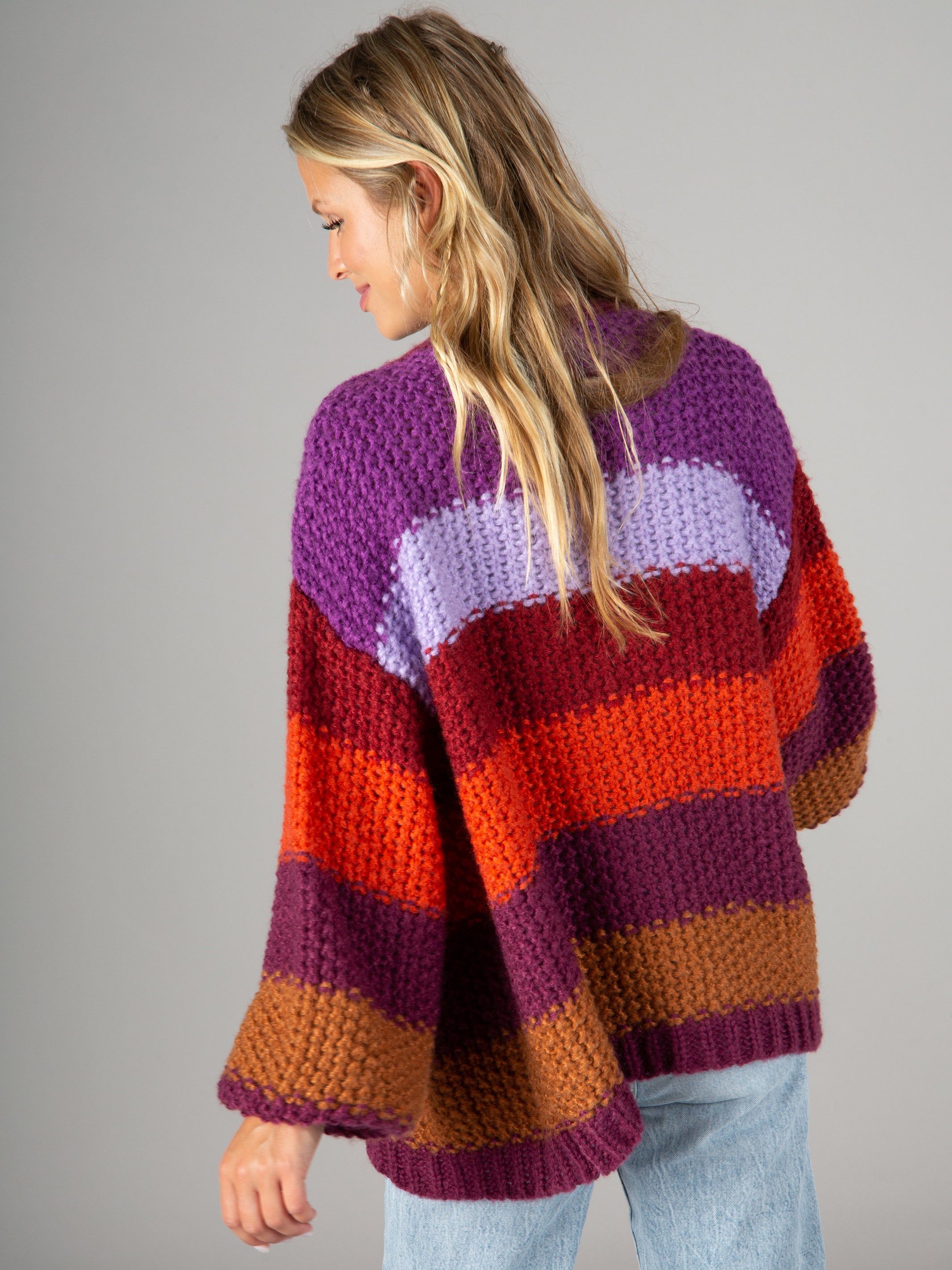 Oversized Striped Cardi Multi sold by NATURAL LIFE product image thumbnail 4